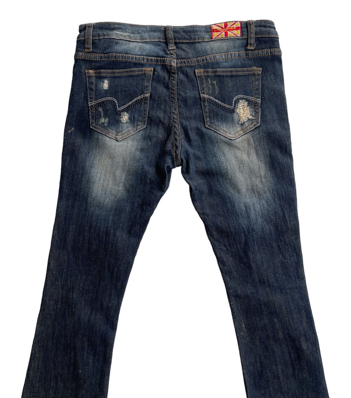 Japanese Brand Machine Nouvelle Mode Ripped Slim Strectch Bootcut Size US 31 - 11 Thumbnail