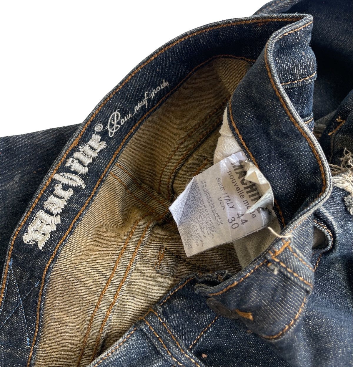Japanese Brand Machine Nouvelle Mode Ripped Slim Strectch Bootcut Size US 31 - 13 Thumbnail