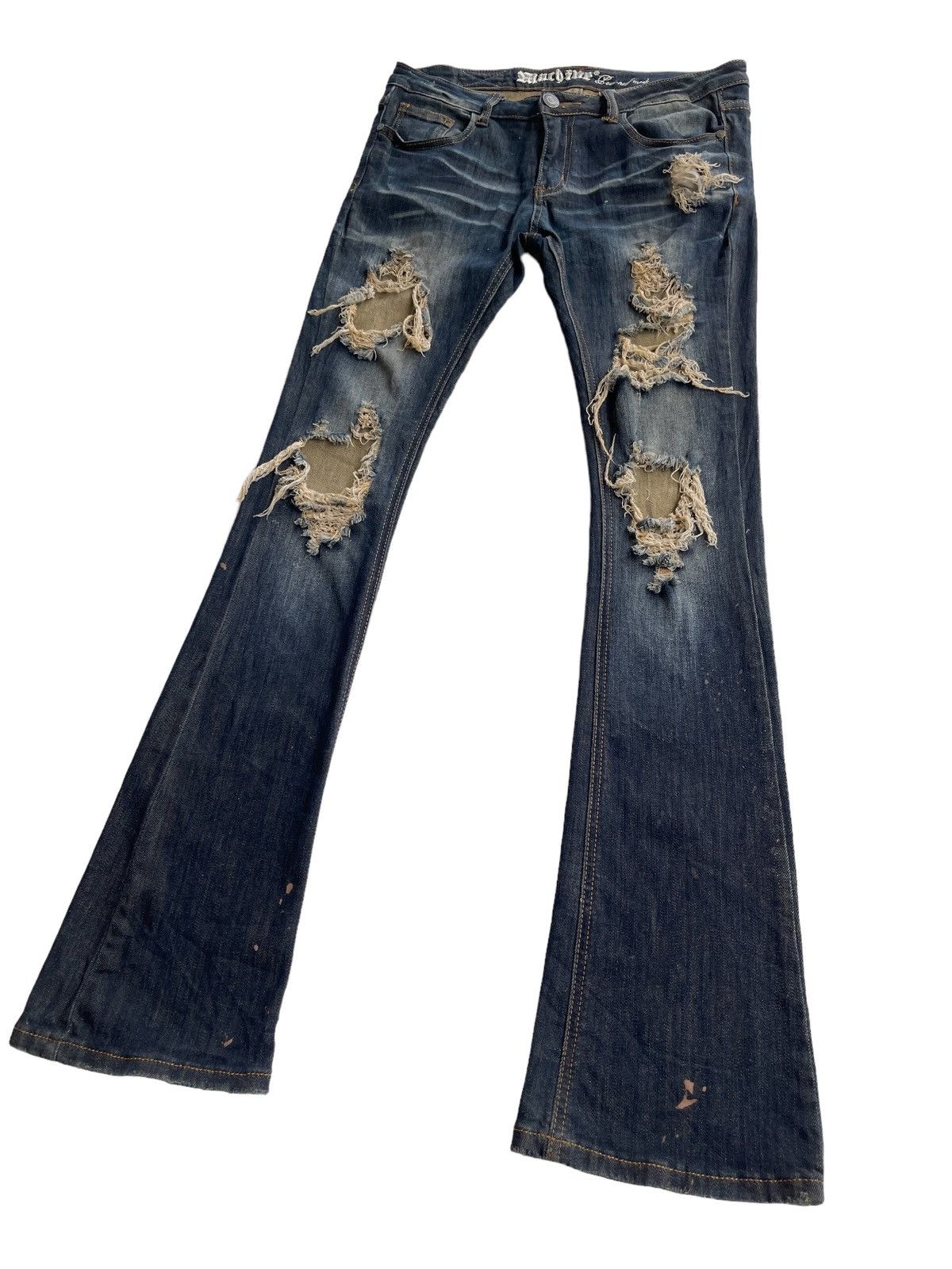 Japanese Brand Machine Nouvelle Mode Ripped Slim Strectch Bootcut Size US 31 - 5 Thumbnail