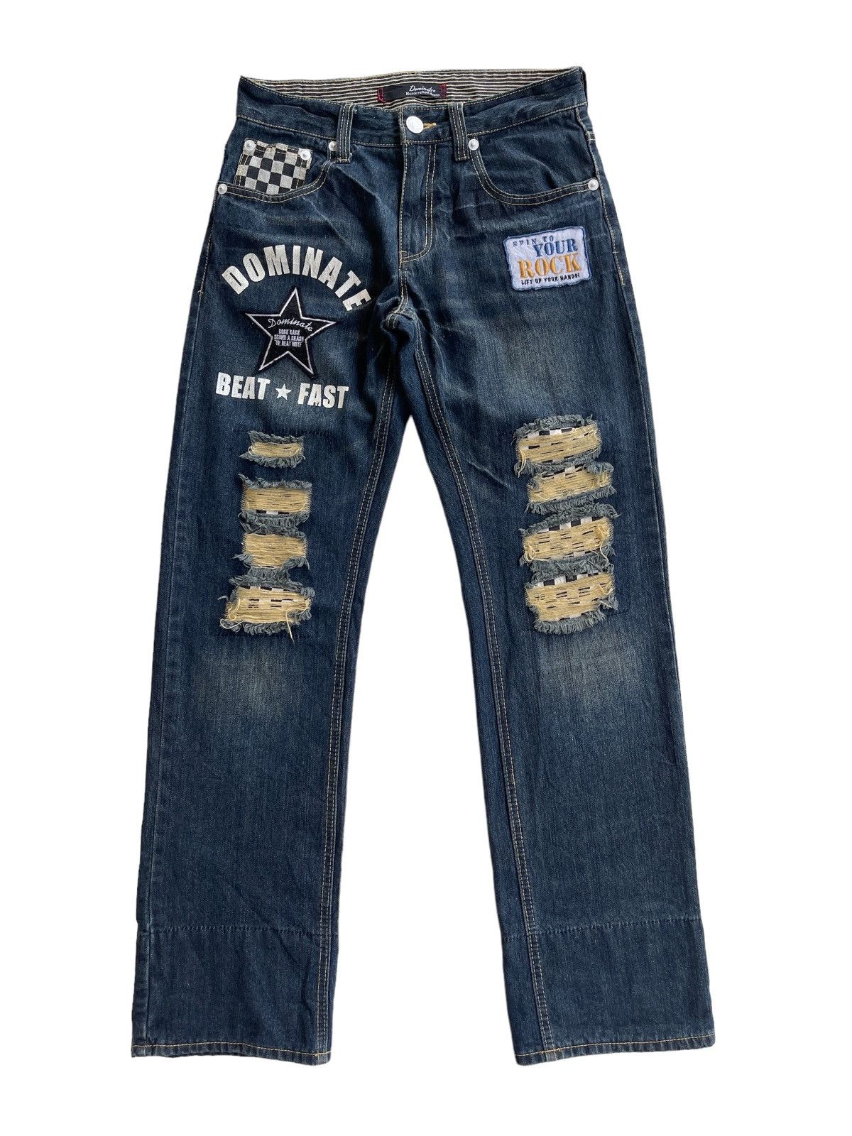 Japanese Brand Dominate Handcrafted Distressed Ripped Streetwear Jeans Size US 31 - 3 Thumbnail