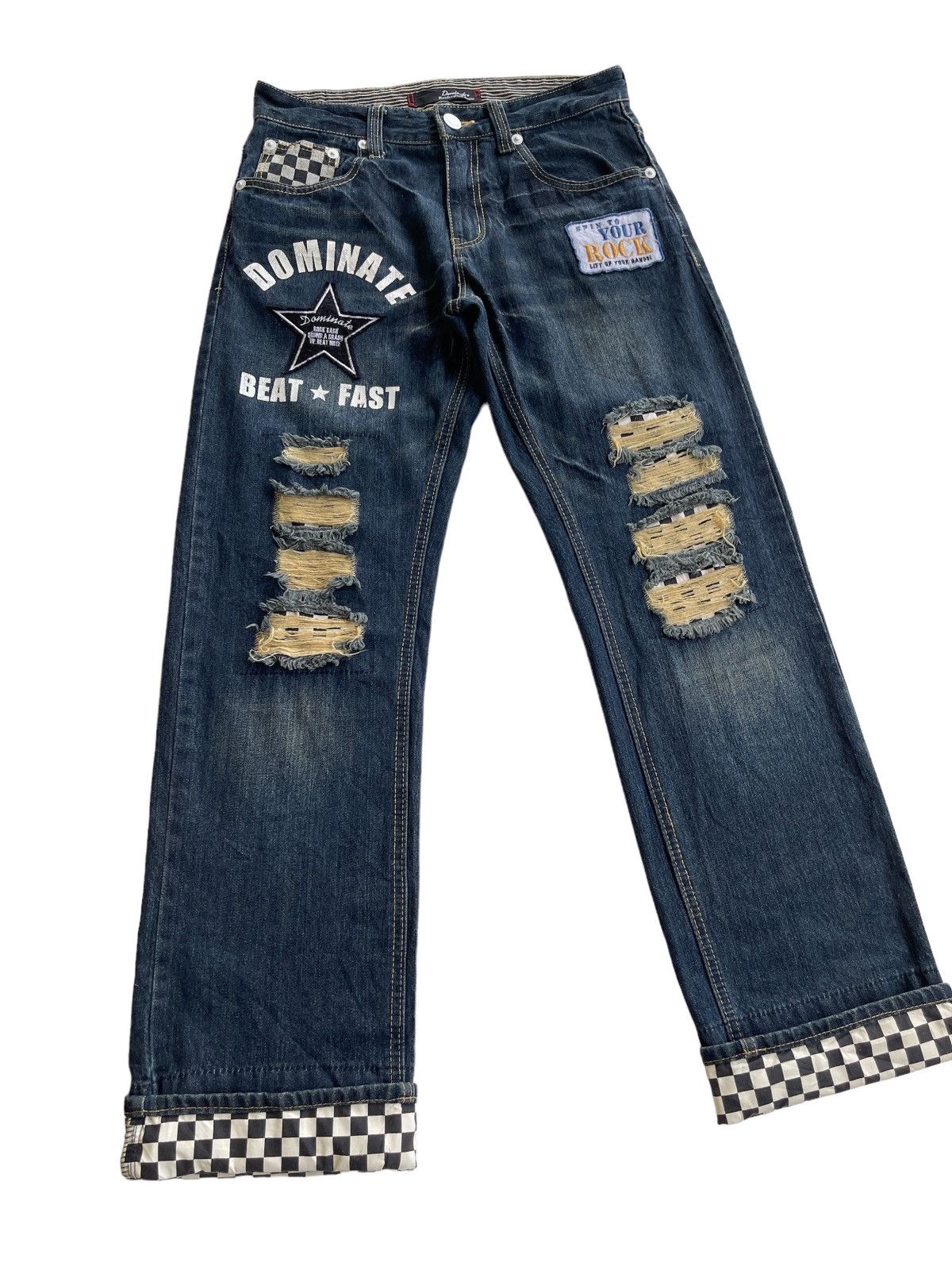 Japanese Brand Dominate Handcrafted Distressed Ripped Streetwear Jeans Size US 31 - 8 Thumbnail