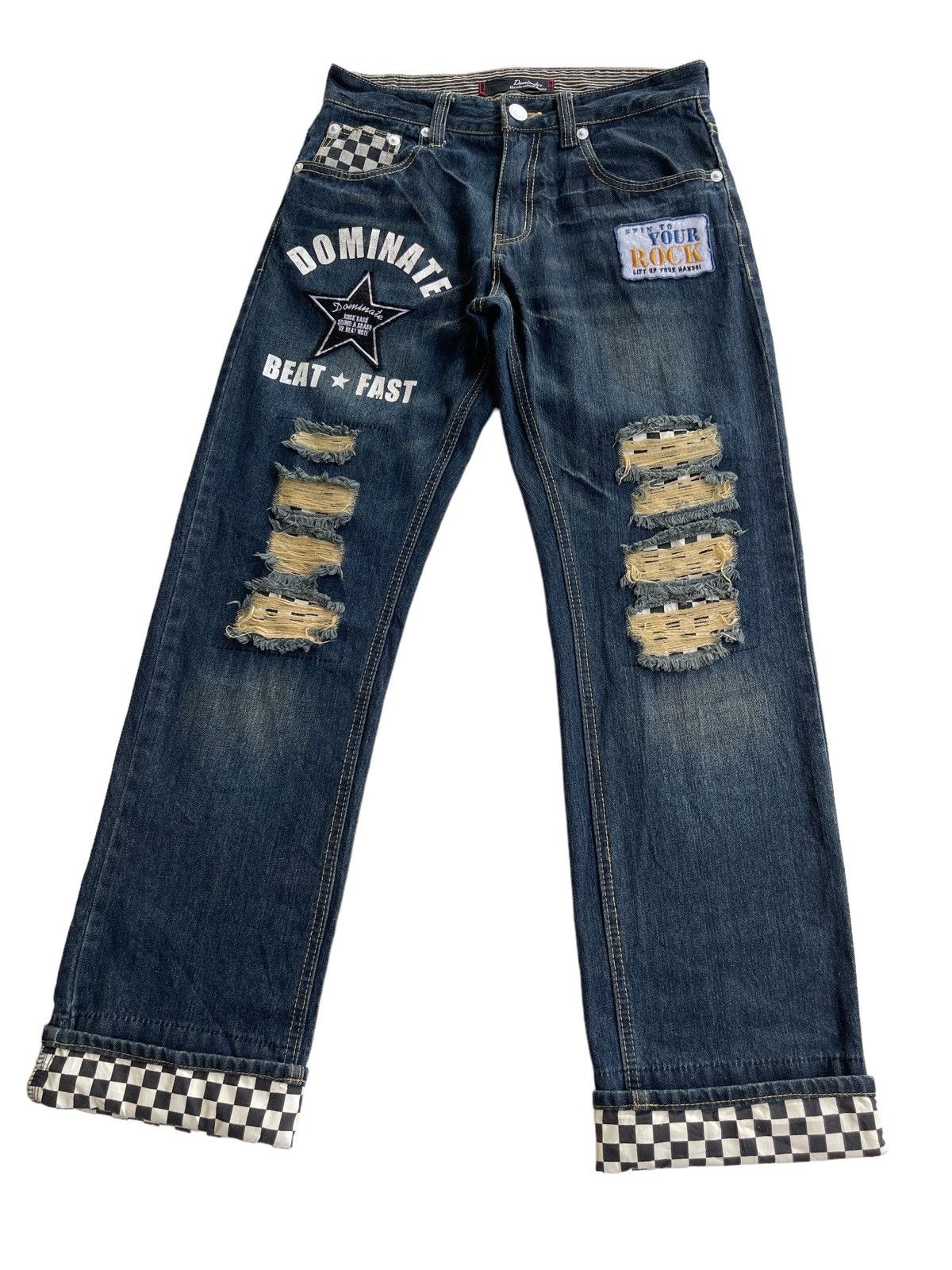 Japanese Brand Dominate Handcrafted Distressed Ripped Streetwear Jeans Size US 31 - 7 Thumbnail