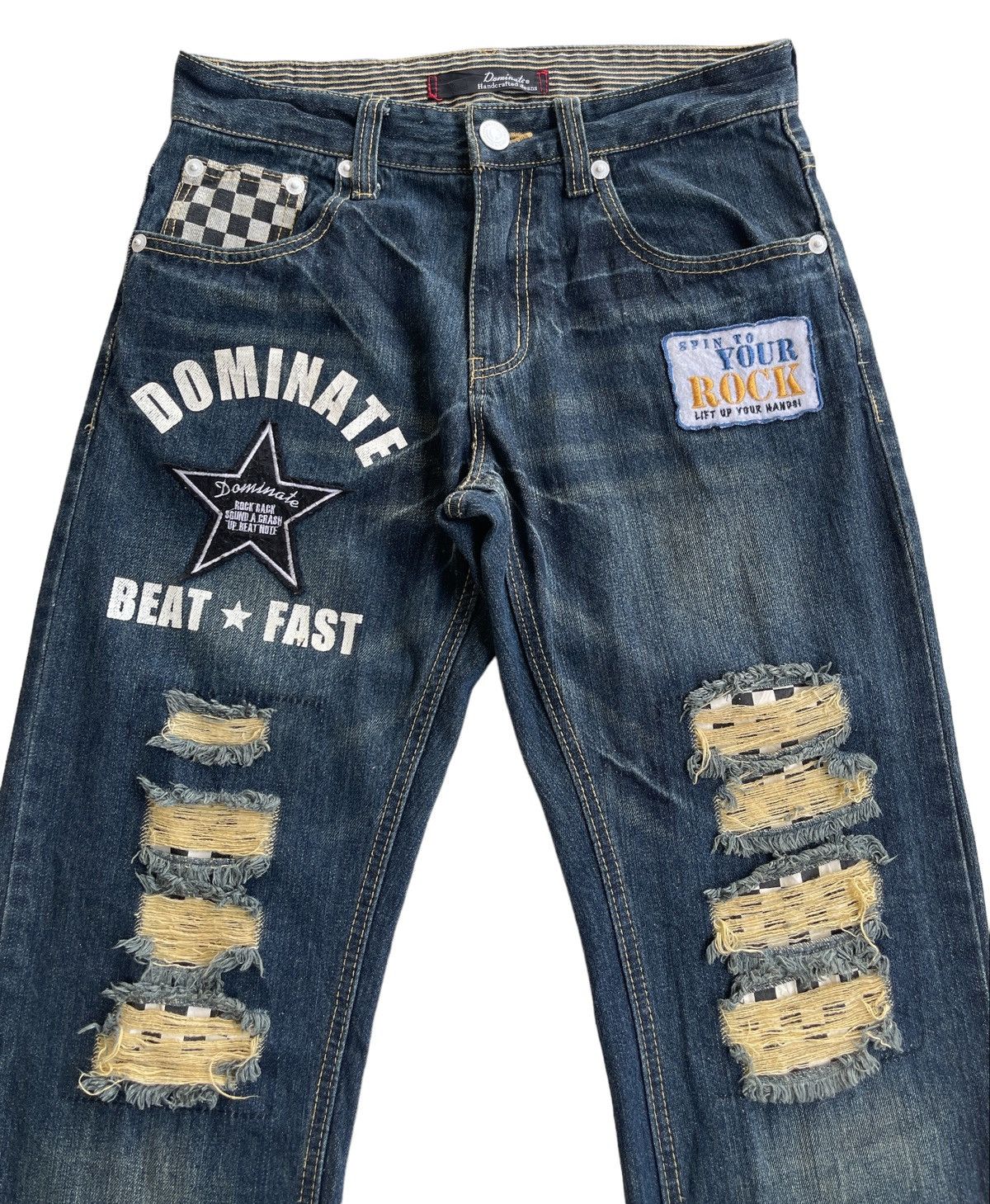 Japanese Brand Dominate Handcrafted Distressed Ripped Streetwear Jeans Size US 31 - 9 Thumbnail