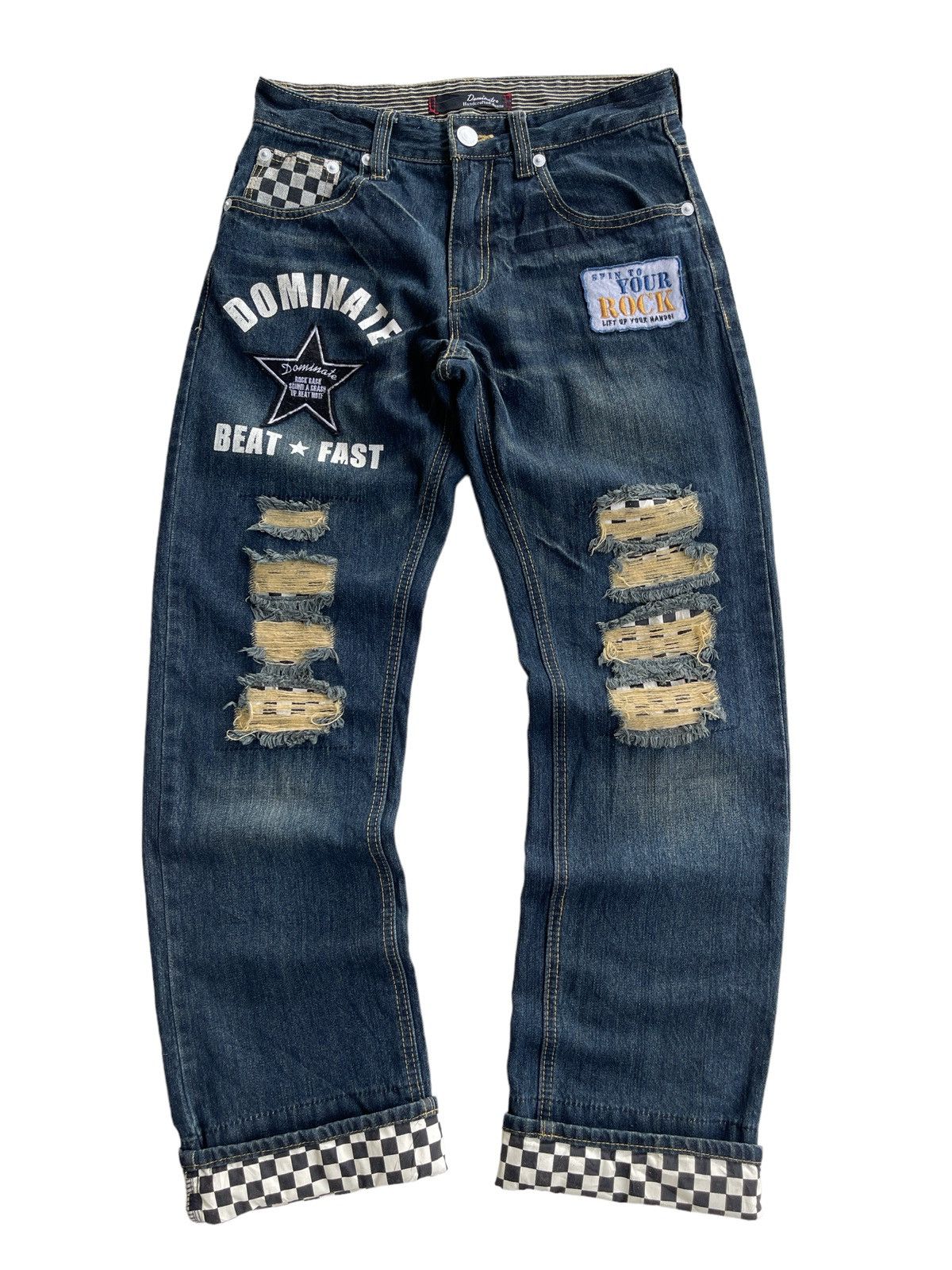 Japanese Brand Dominate Handcrafted Distressed Ripped Streetwear Jeans Size US 31 - 2 Thumbnail