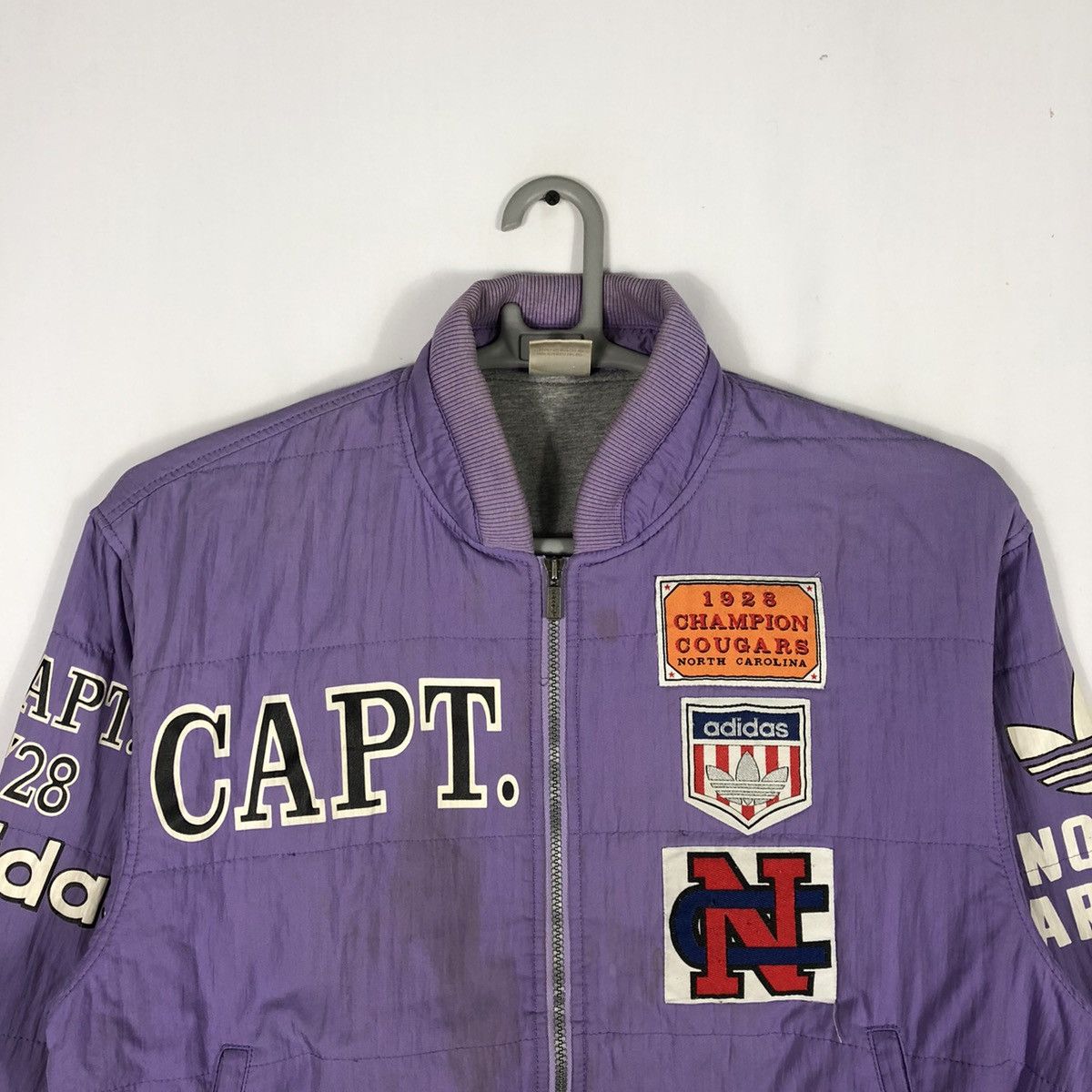 Adidas × Vintage 🔥Heat🔥Vintage Adidas Patchwork Big Logo Bomber Style Jacket Size US M / EU 48-50 / 2 - 2 Thumbnail