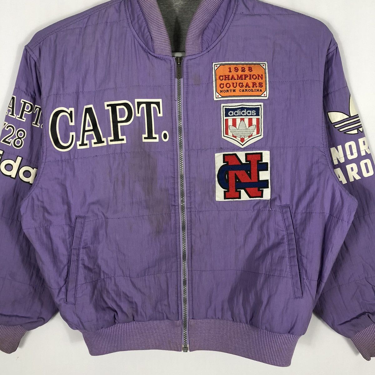 Adidas × Vintage 🔥Heat🔥Vintage Adidas Patchwork Big Logo Bomber Style Jacket Size US M / EU 48-50 / 2 - 3 Thumbnail