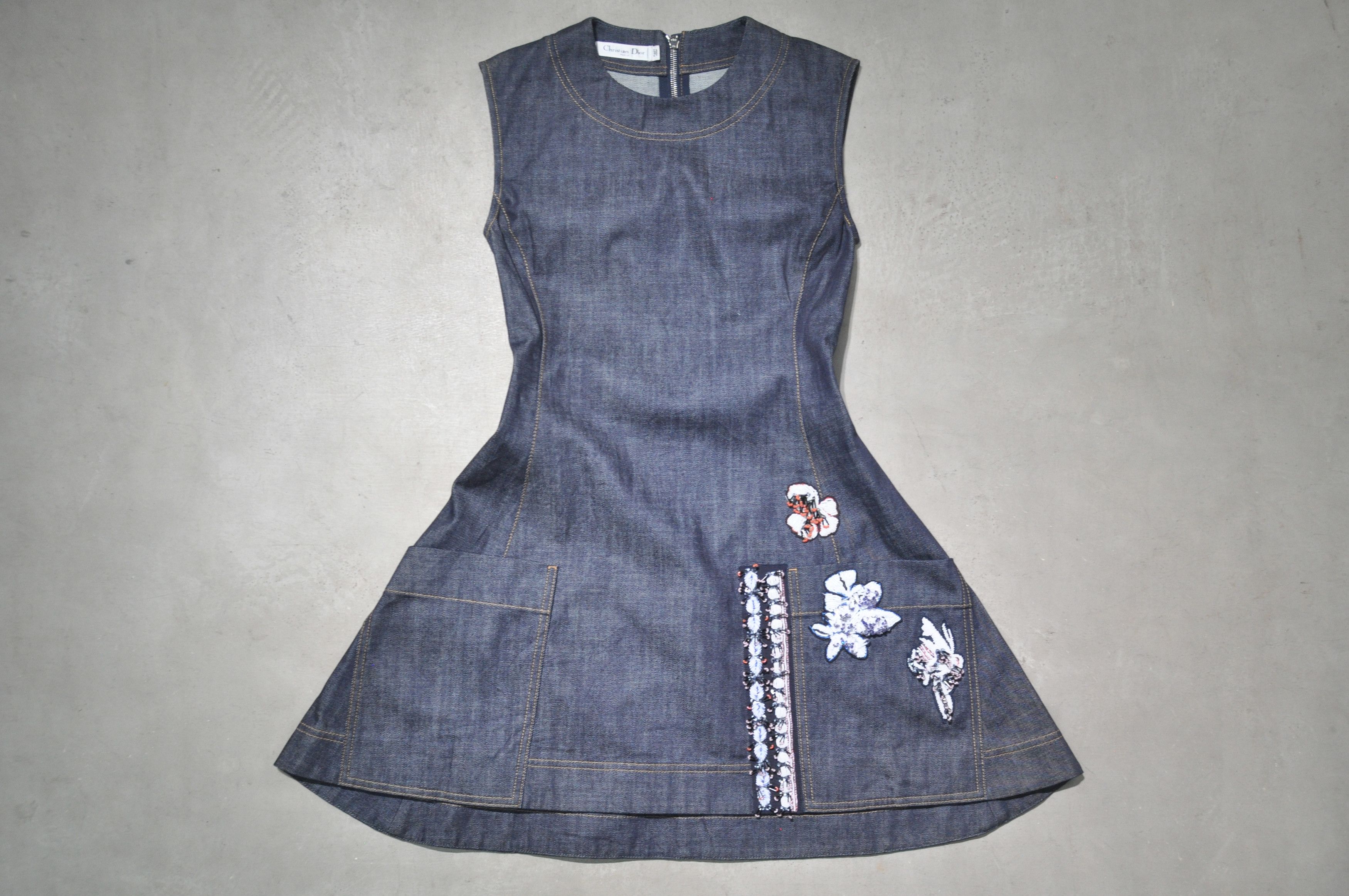 Dior Christian Dior - RS - F/W 15 - Embellished Denim Dress Size XS / US 0-2 / IT 36-38 - 2 Thumbnail