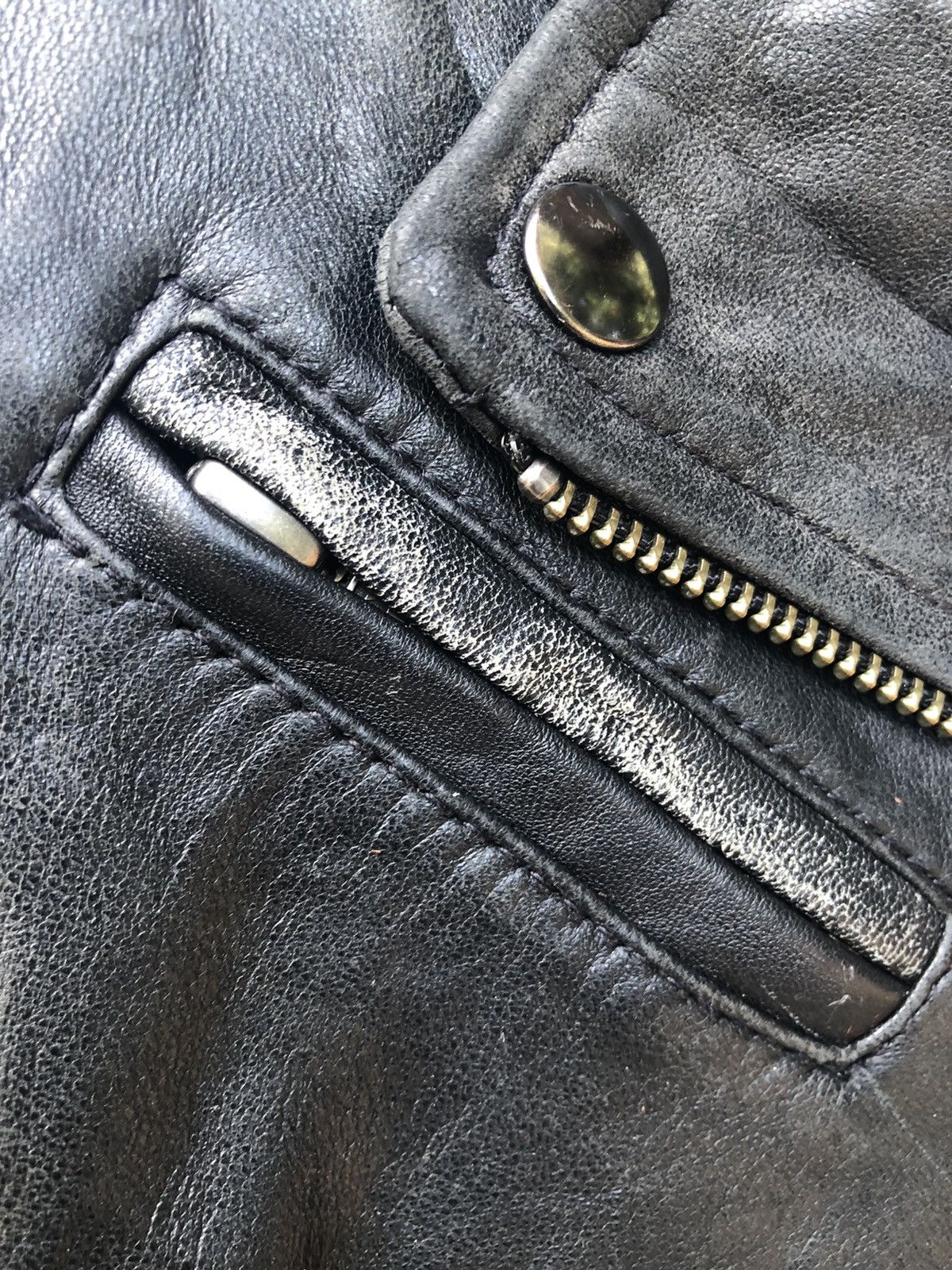 Genuine Leather Japanese Brand Canari Double Collar Jacket Size M / US 6-8 / IT 42-44 - 4 Thumbnail