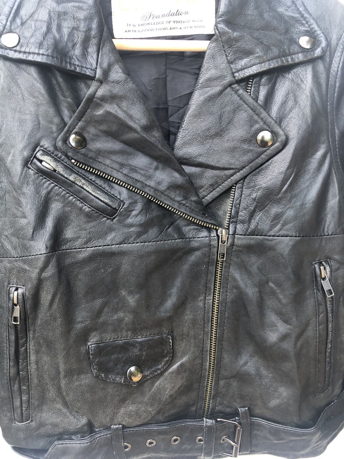 Genuine Leather Japanese Brand Canari Double Collar Jacket Size M / US 6-8 / IT 42-44 - 5 Thumbnail
