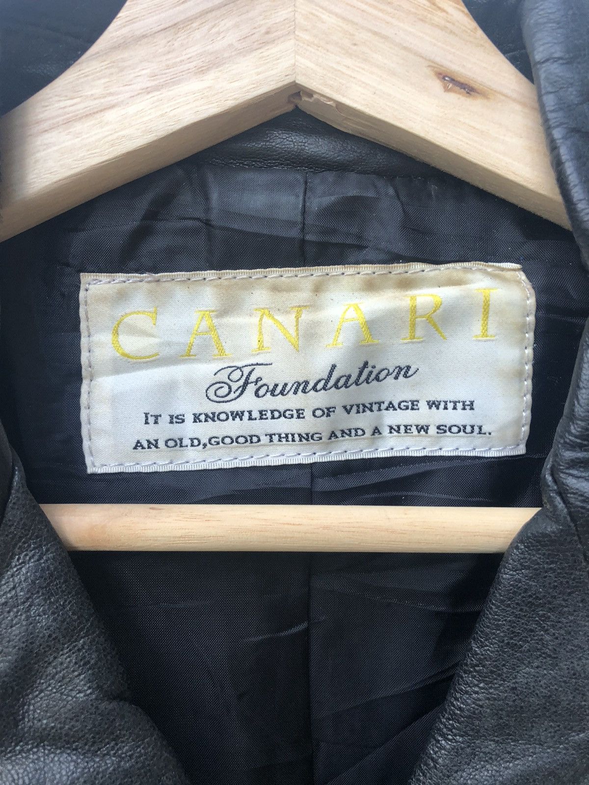 Genuine Leather Japanese Brand Canari Double Collar Jacket Size M / US 6-8 / IT 42-44 - 3 Thumbnail