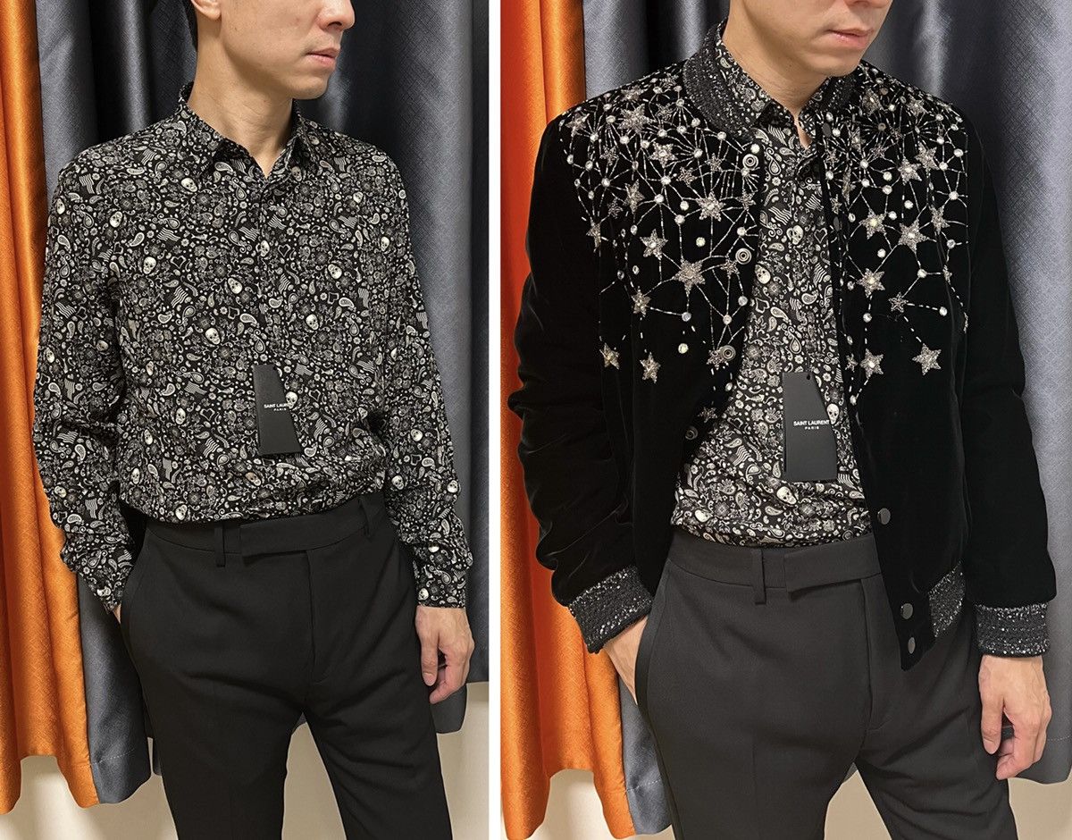 Saint Laurent Paris 19SS Skull Print Silk Shirt sz37/41 Size US S / EU 44-46 / 1 - 9 Thumbnail