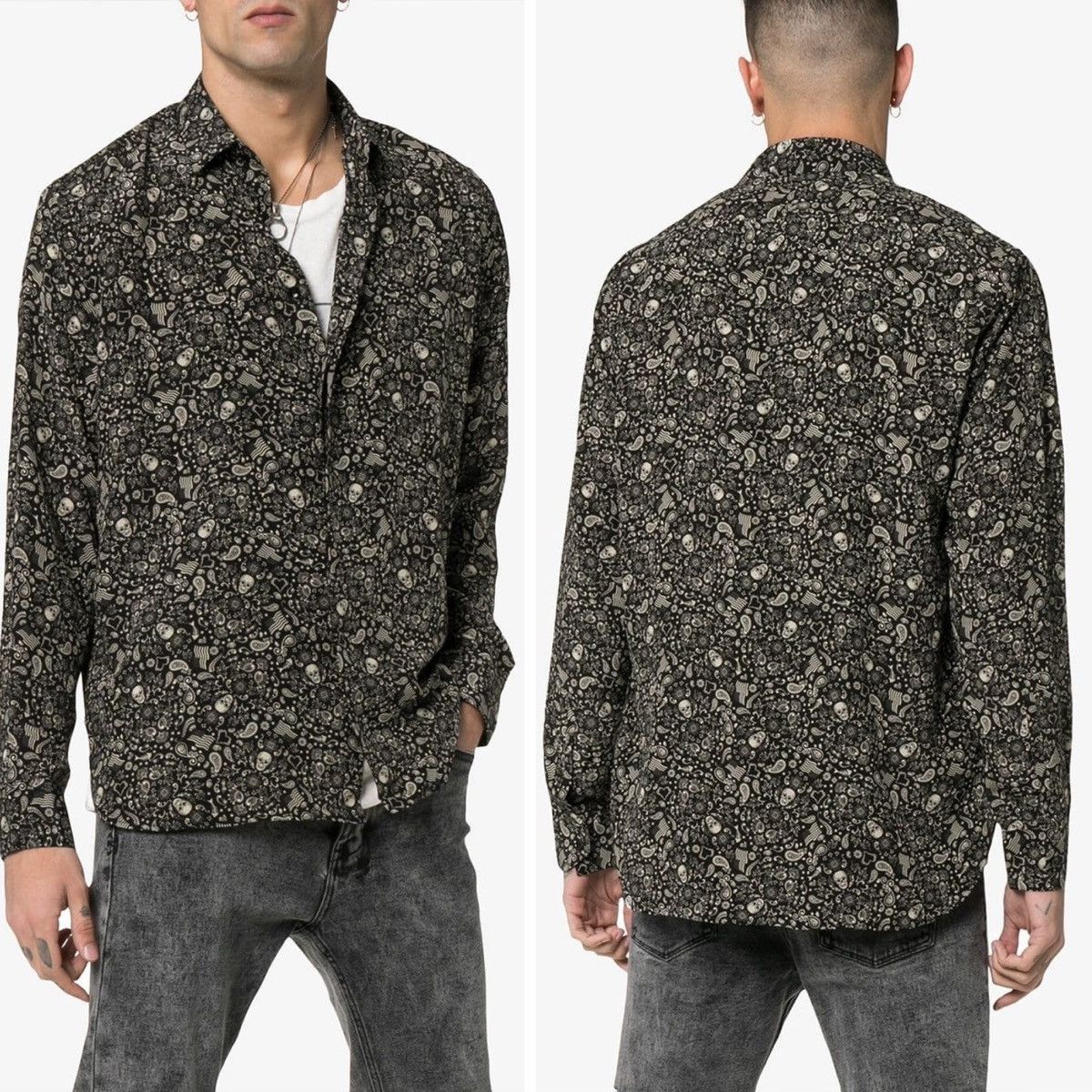 Saint Laurent Paris 19SS Skull Print Silk Shirt sz37/41 Size US S / EU 44-46 / 1 - 12 Thumbnail