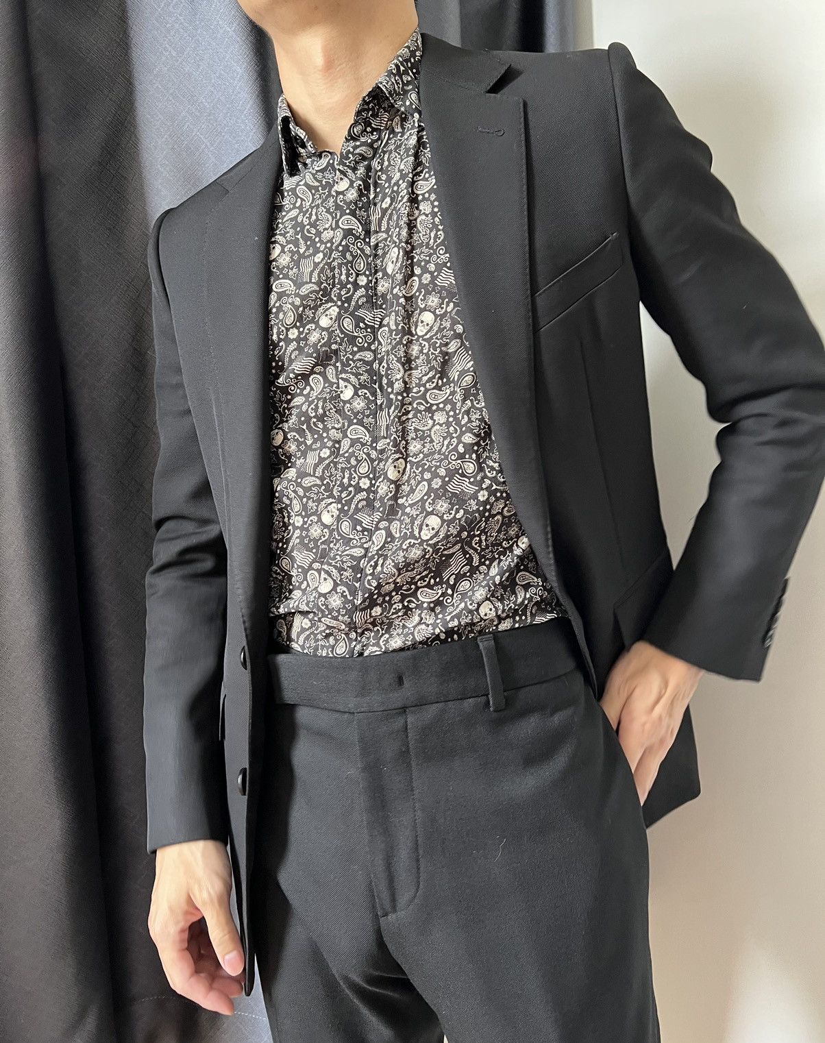 Saint Laurent Paris 19SS Skull Print Silk Shirt sz37/41 Size US S / EU 44-46 / 1 - 8 Thumbnail