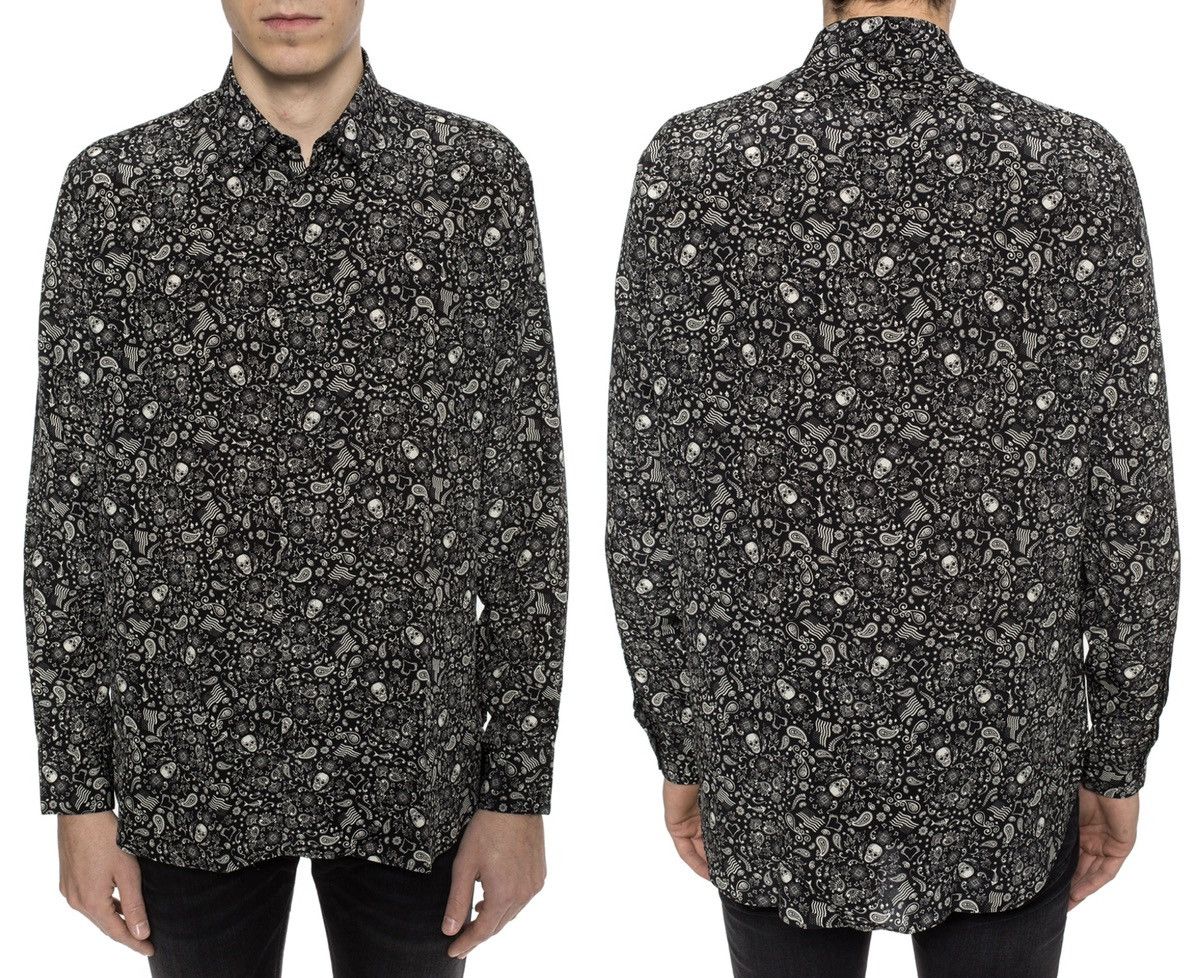 Saint Laurent Paris 19SS Skull Print Silk Shirt sz37/41 Size US S / EU 44-46 / 1 - 13 Thumbnail