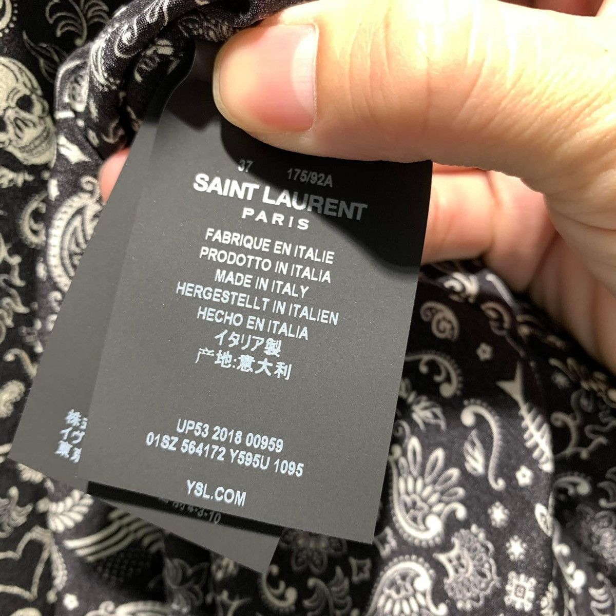 Saint Laurent Paris 19SS Skull Print Silk Shirt sz37/41 Size US S / EU 44-46 / 1 - 6 Thumbnail