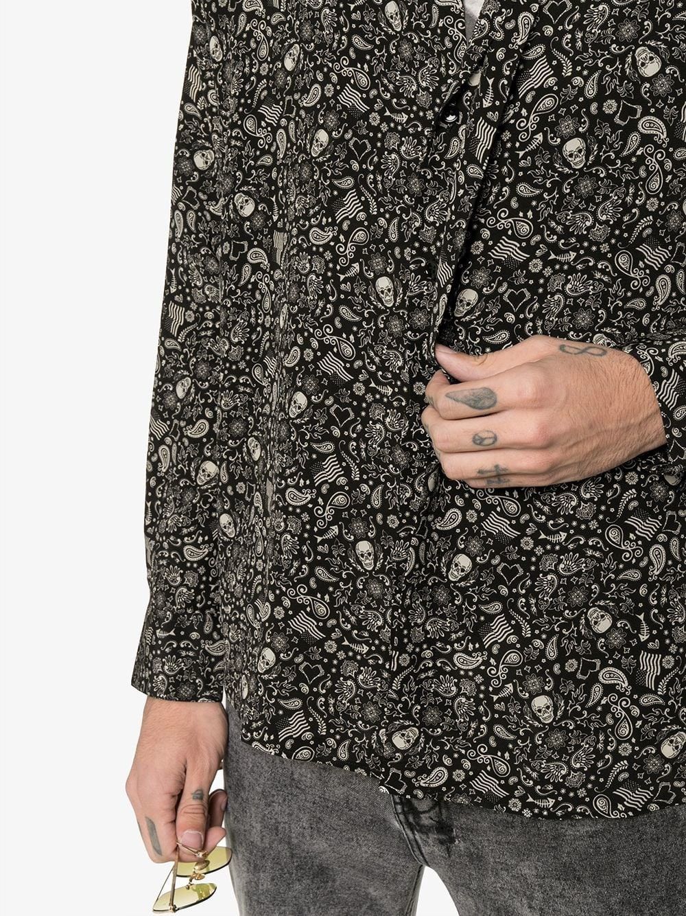 Saint Laurent Paris 19SS Skull Print Silk Shirt sz37/41 Size US S / EU 44-46 / 1 - 10 Thumbnail