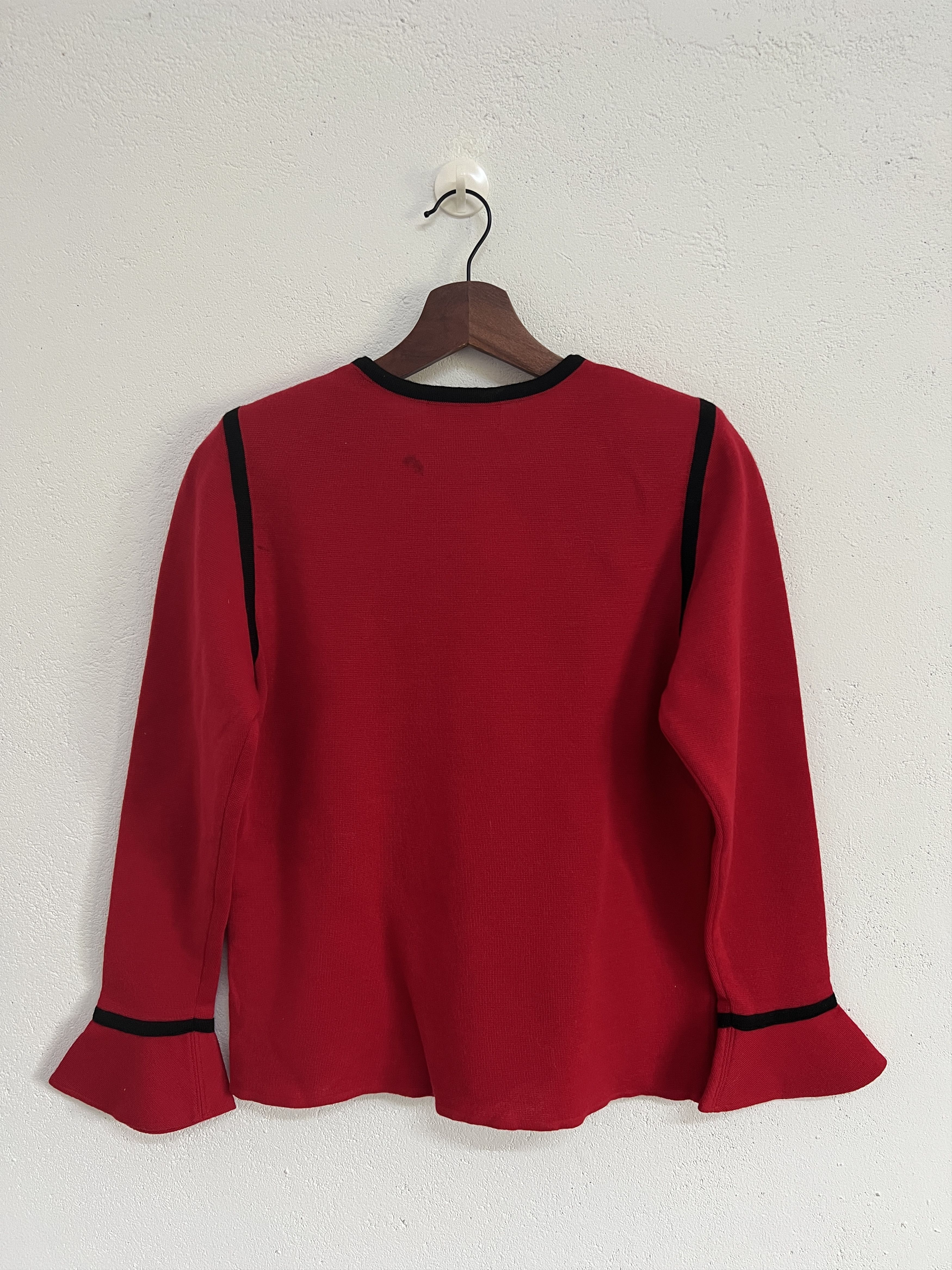 Vintage Vintage ysl women sweater red Size M / US 6-8 / IT 42-44 - 2 Thumbnail