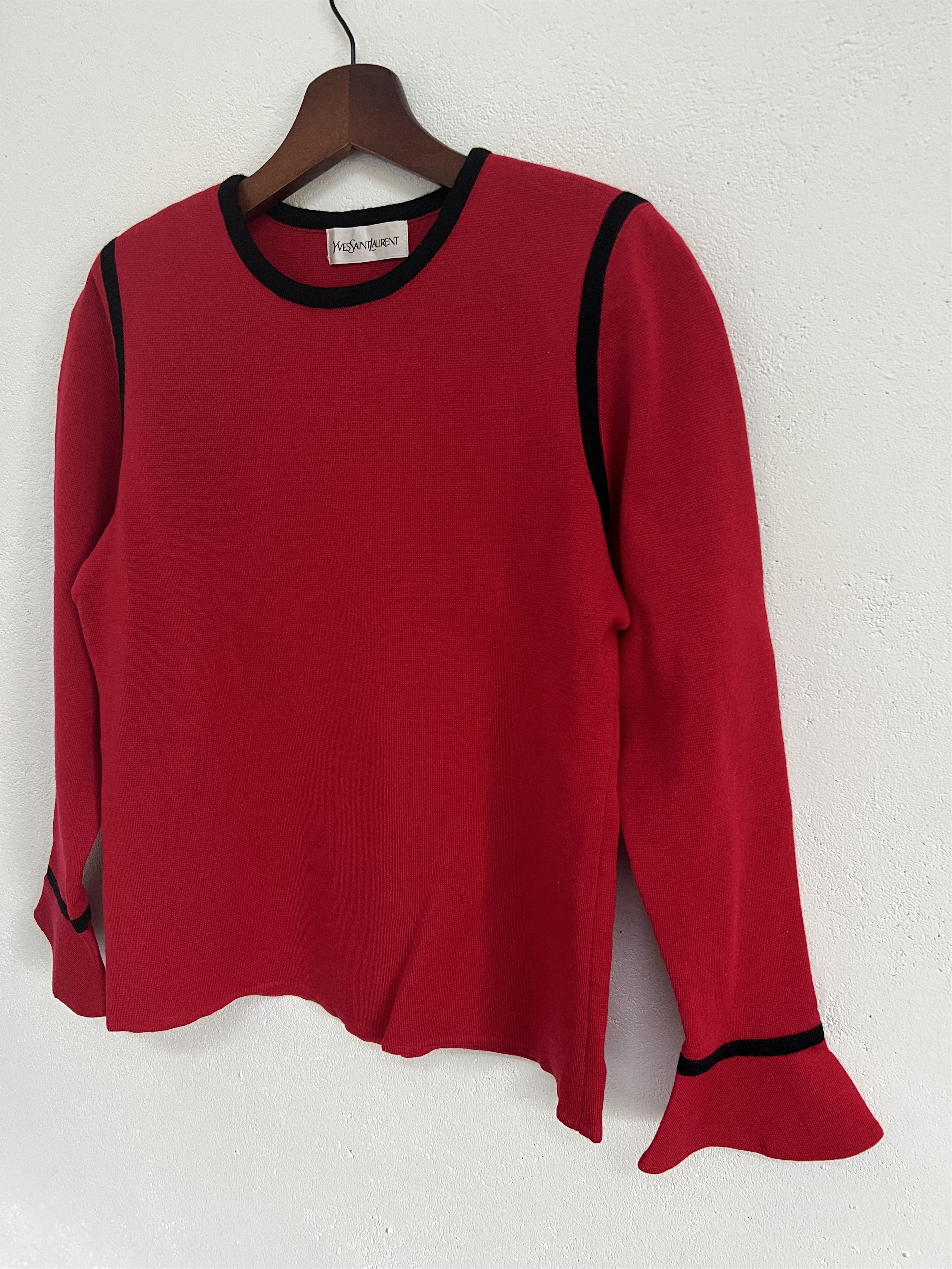 Vintage Vintage ysl women sweater red Size M / US 6-8 / IT 42-44 - 3 Thumbnail