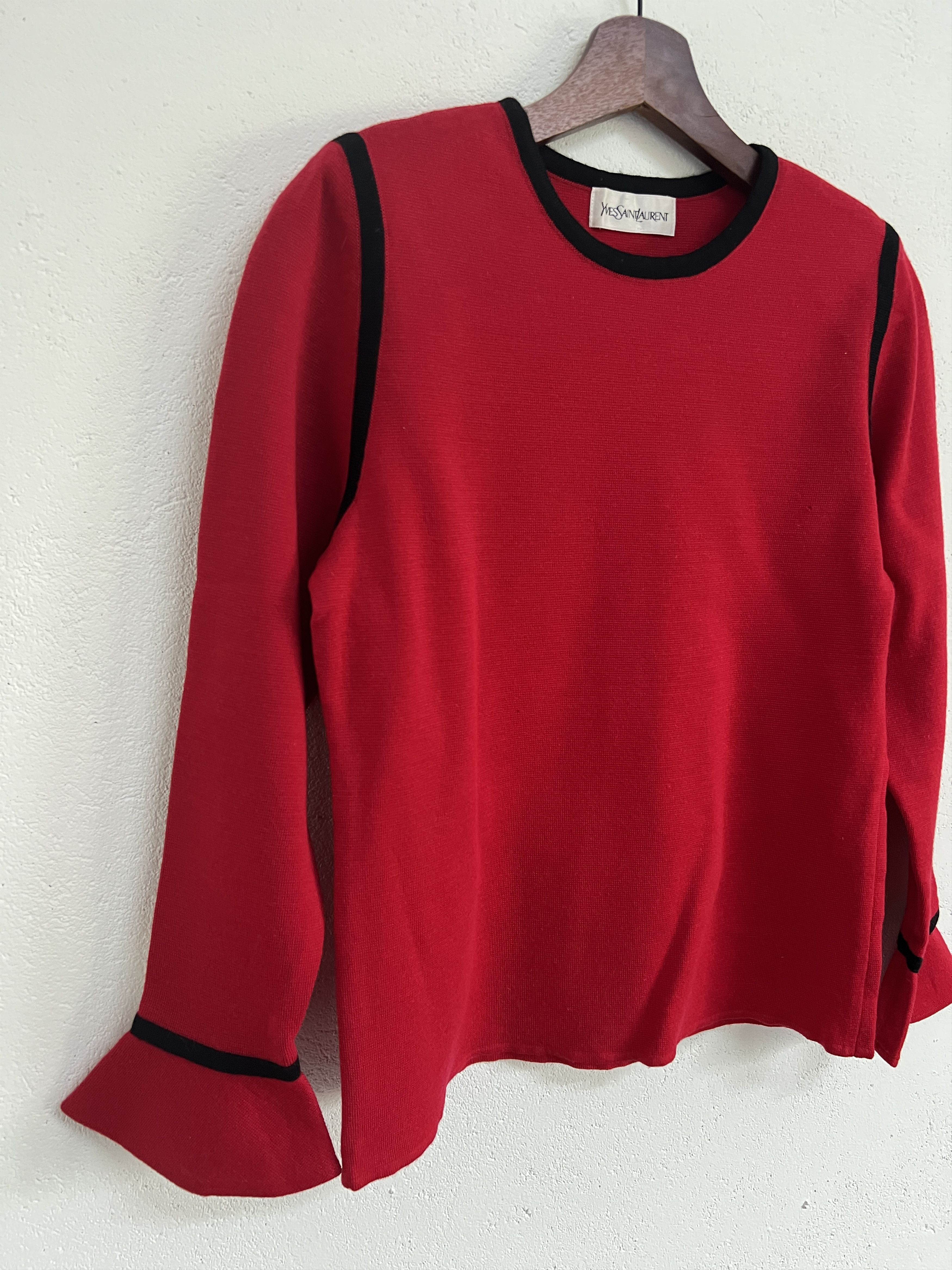 Vintage Vintage ysl women sweater red Size M / US 6-8 / IT 42-44 - 4 Thumbnail