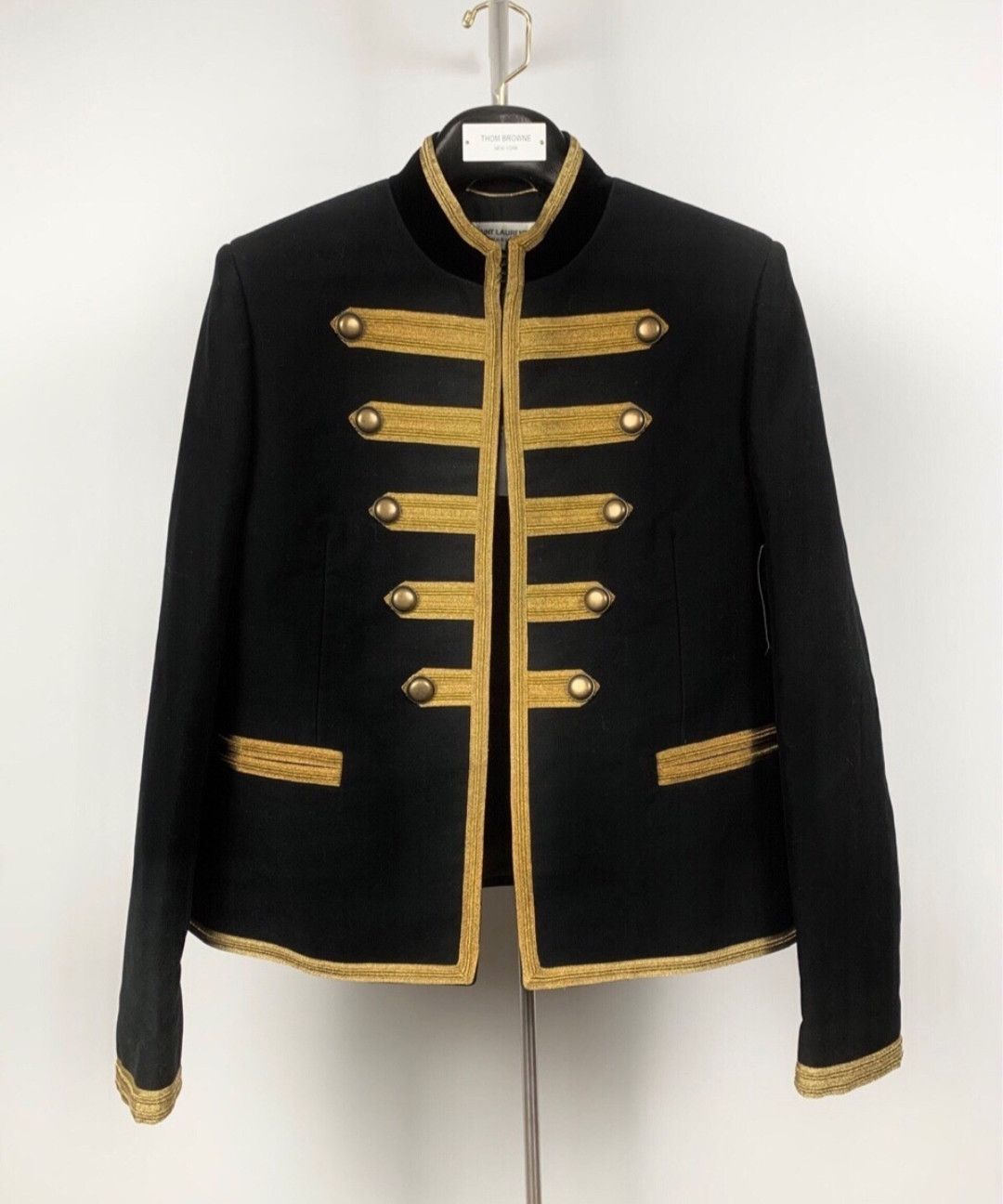 saint laurent Gold button round neck long sleeve suit