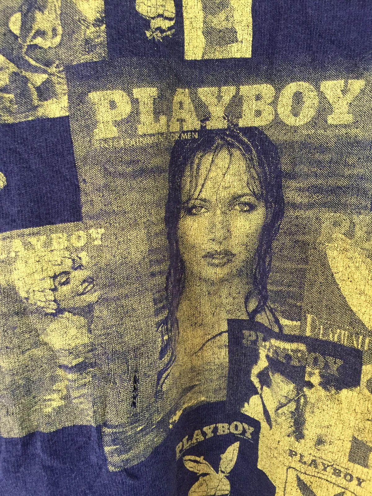 Vintage Vintage Playboy Tee Distressed Faded Navy Blue Size US M / EU 48-50 / 2 - 2 Thumbnail