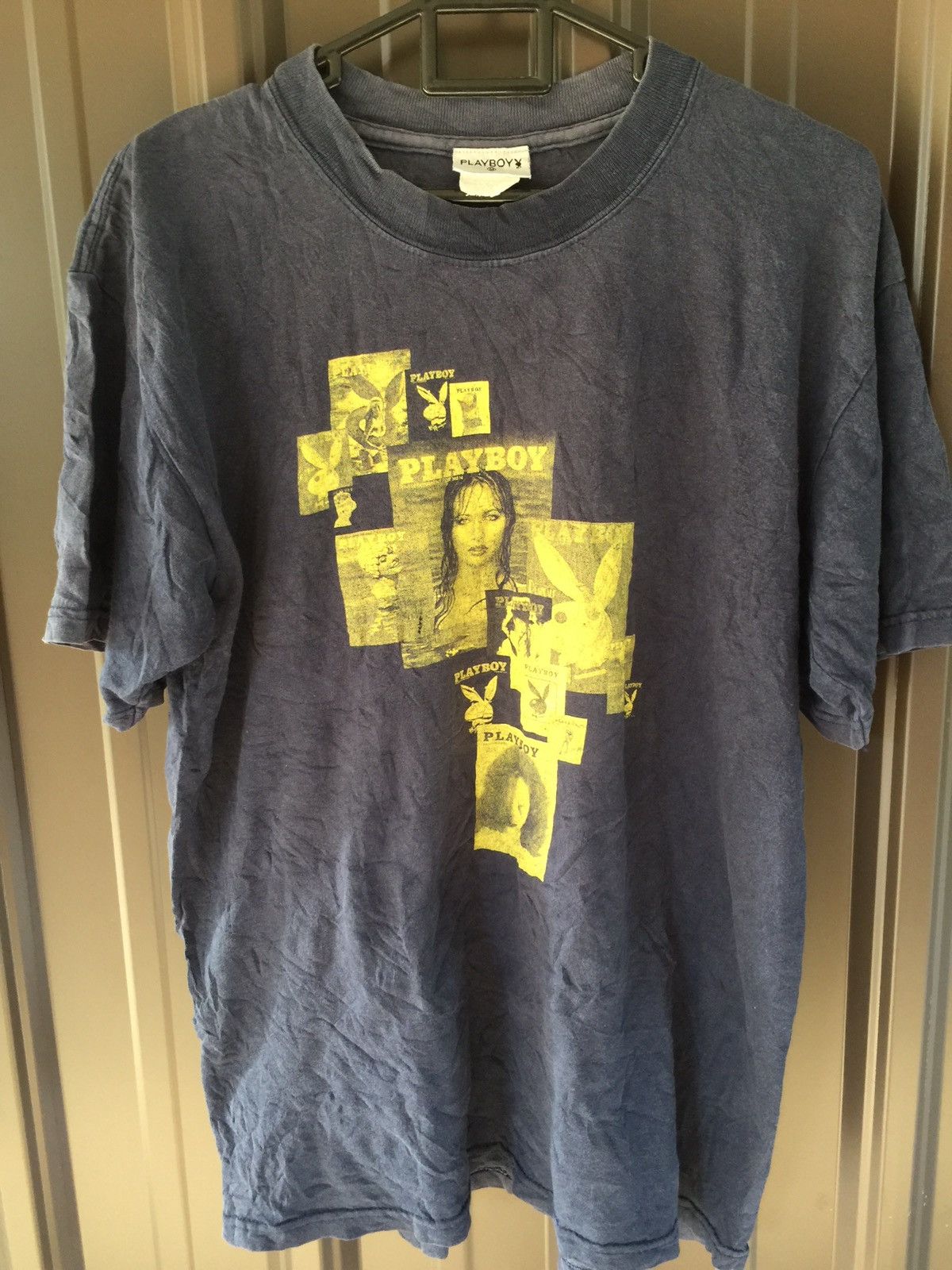 Vintage Vintage Playboy Tee Distressed Faded Navy Blue Size US M / EU 48-50 / 2 - 1 Thumbnail