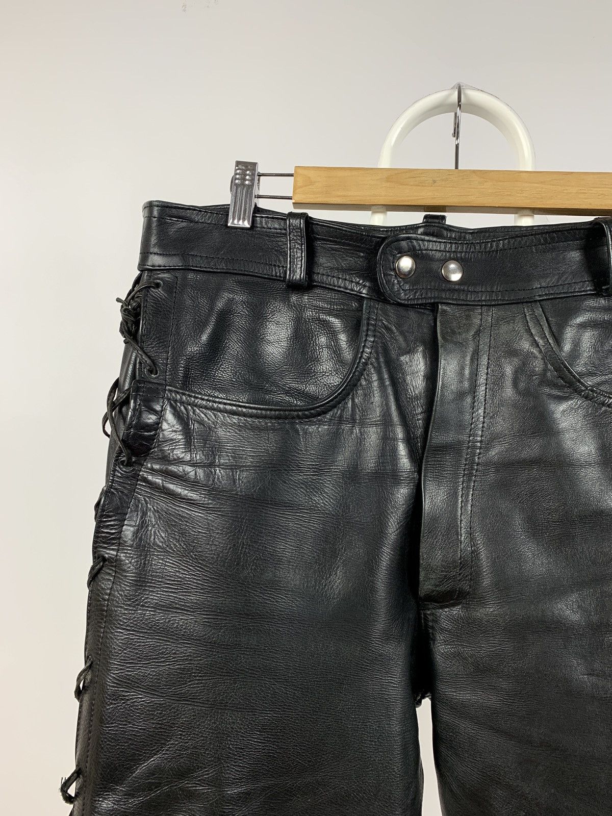 Vintage Vintage Real Leather Biker Motorcycle Lace Up Travis Pants Size US 32 / EU 48 - 12 Thumbnail