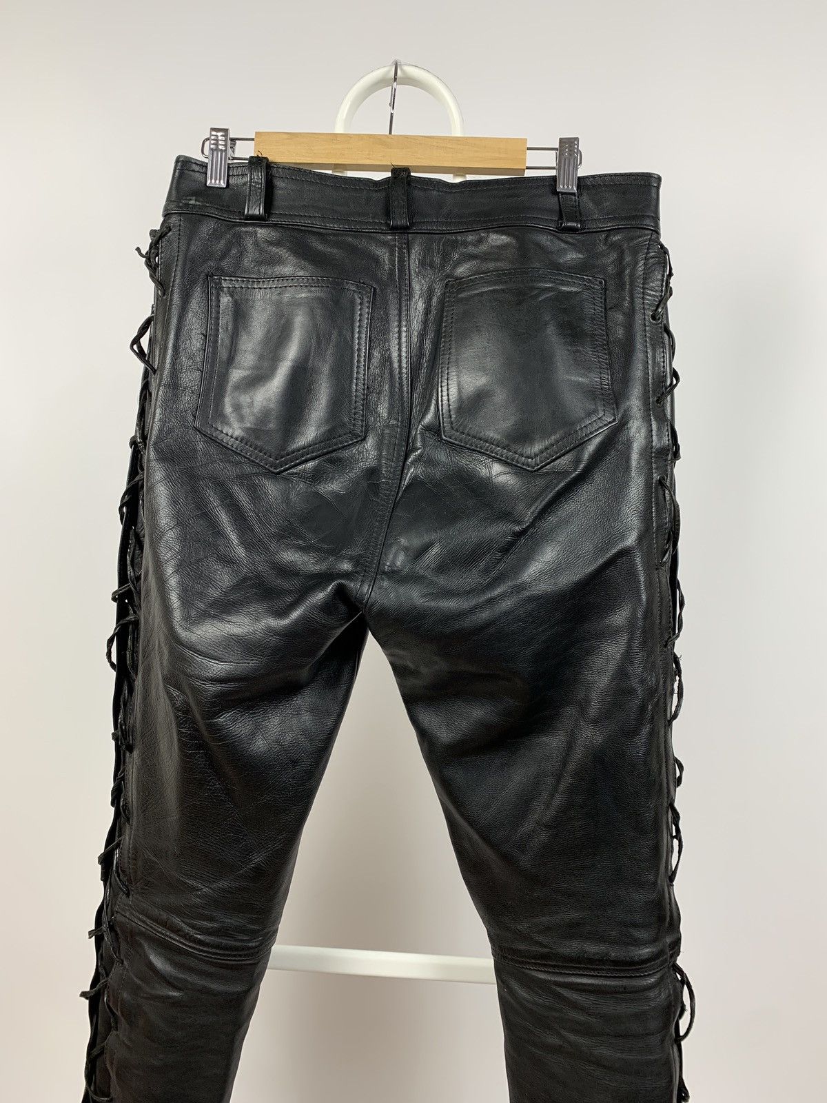 Vintage Vintage Real Leather Biker Motorcycle Lace Up Travis Pants Size US 32 / EU 48 - 16 Thumbnail