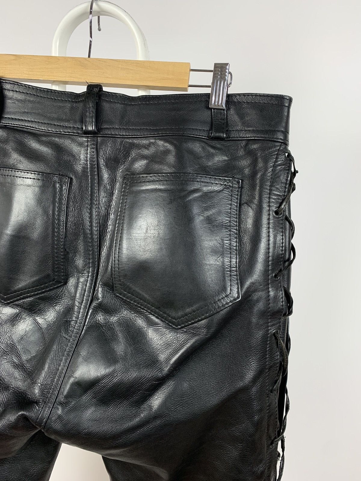 Vintage Vintage Real Leather Biker Motorcycle Lace Up Travis Pants Size US 32 / EU 48 - 17 Thumbnail