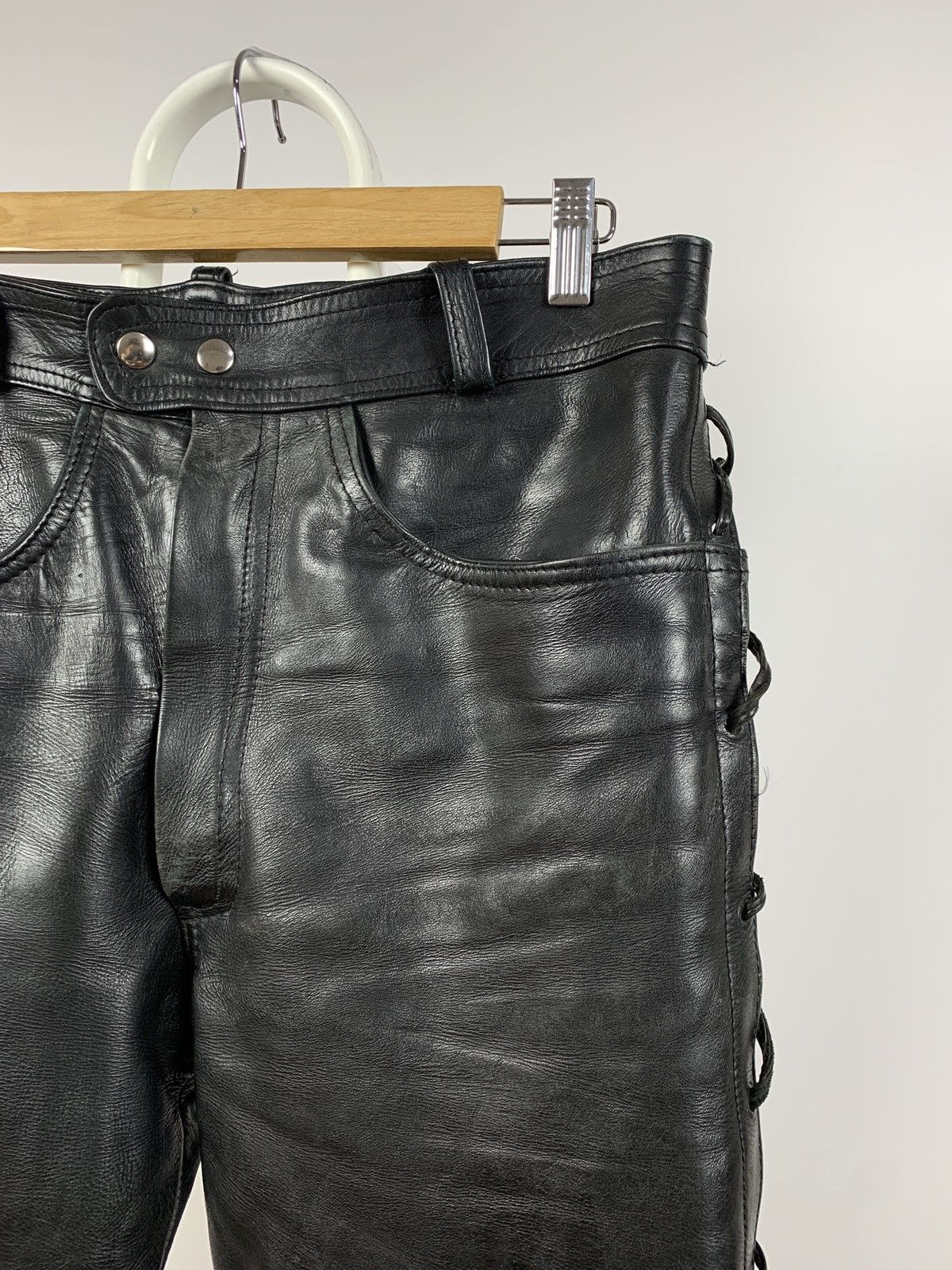 Vintage Vintage Real Leather Biker Motorcycle Lace Up Travis Pants Size US 32 / EU 48 - 11 Thumbnail