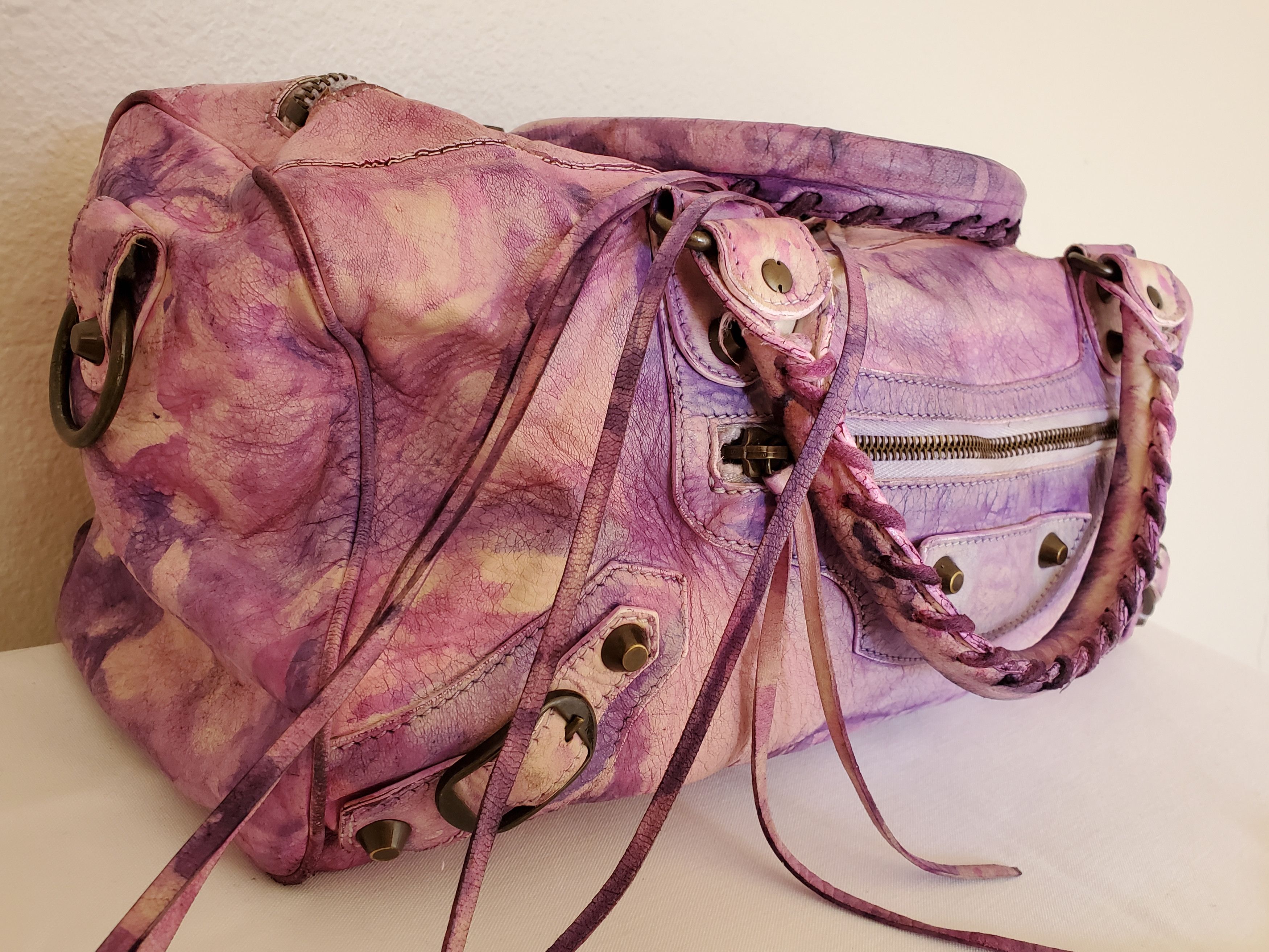 Balenciaga Balenciaga dyed graffiti bag pink blue purple white twiggy Size ONE SIZE - 2 Thumbnail