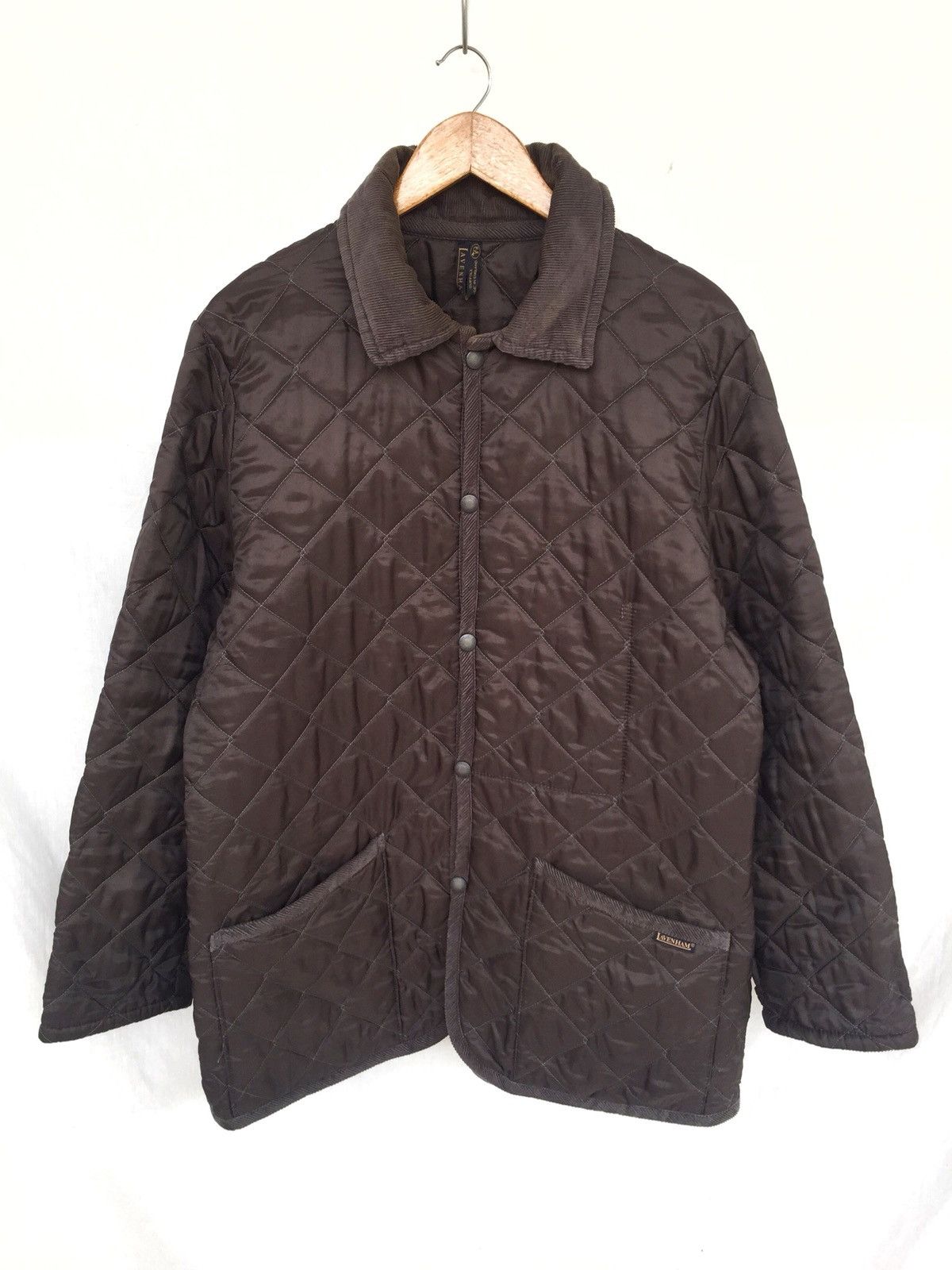 Dark Brown Polyester Quilted Oversized Jacket