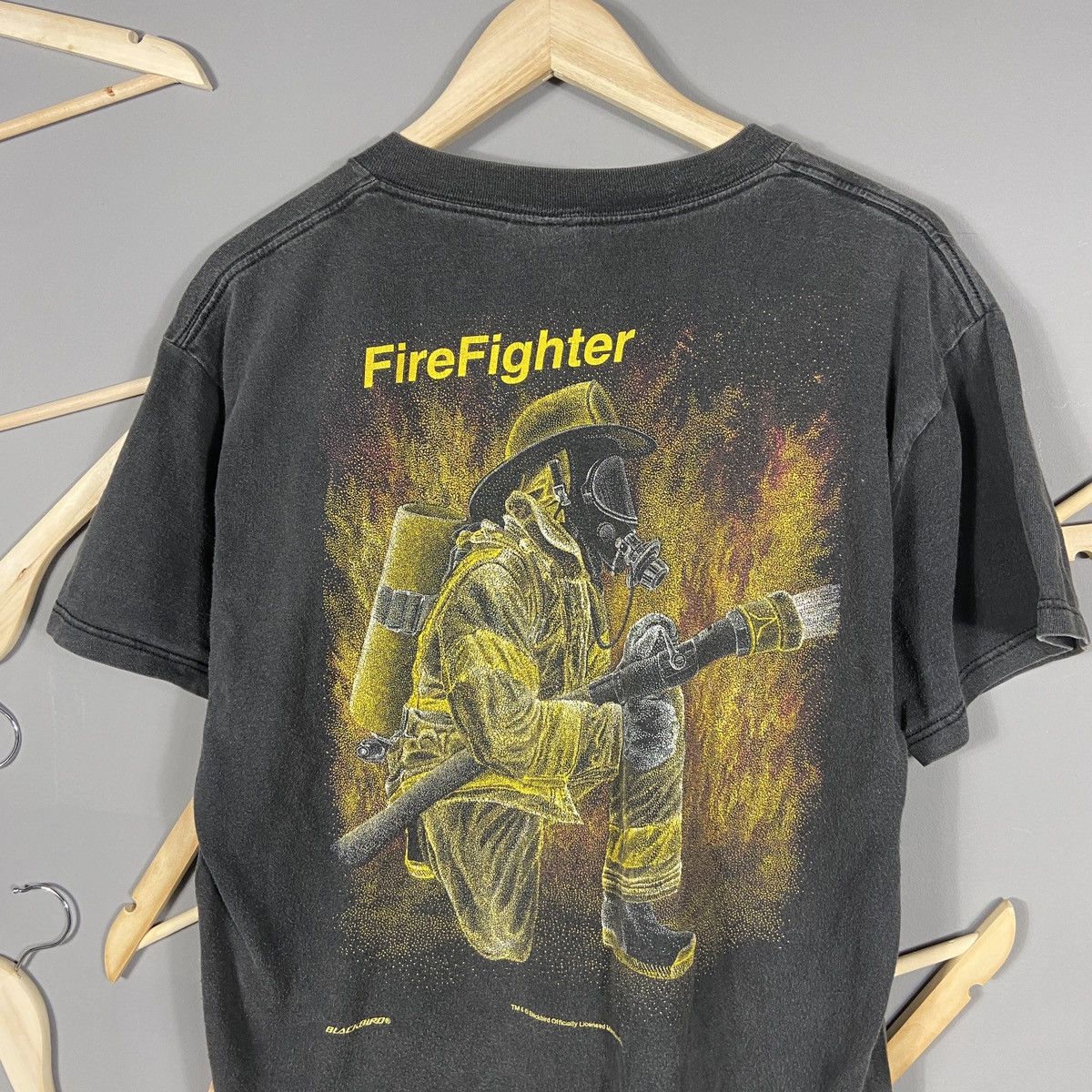 Blackbird × Tultex × Vintage Vintage FireFighter Blackbird t-shirt Size US L / EU 52-54 / 3 - 6 Thumbnail