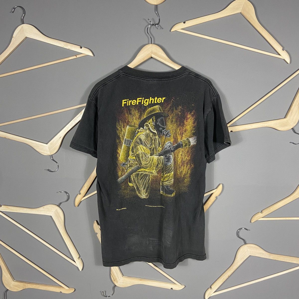 Blackbird × Tultex × Vintage Vintage FireFighter Blackbird t-shirt Size US L / EU 52-54 / 3 - 1 Thumbnail