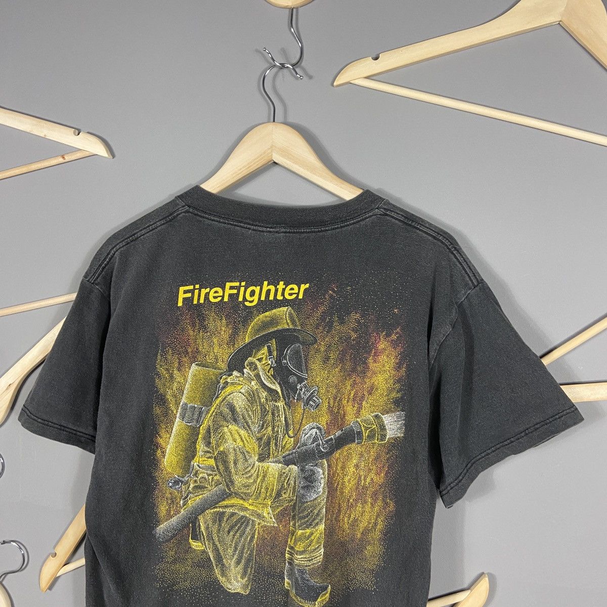 Blackbird × Tultex × Vintage Vintage FireFighter Blackbird t-shirt Size US L / EU 52-54 / 3 - 10 Thumbnail