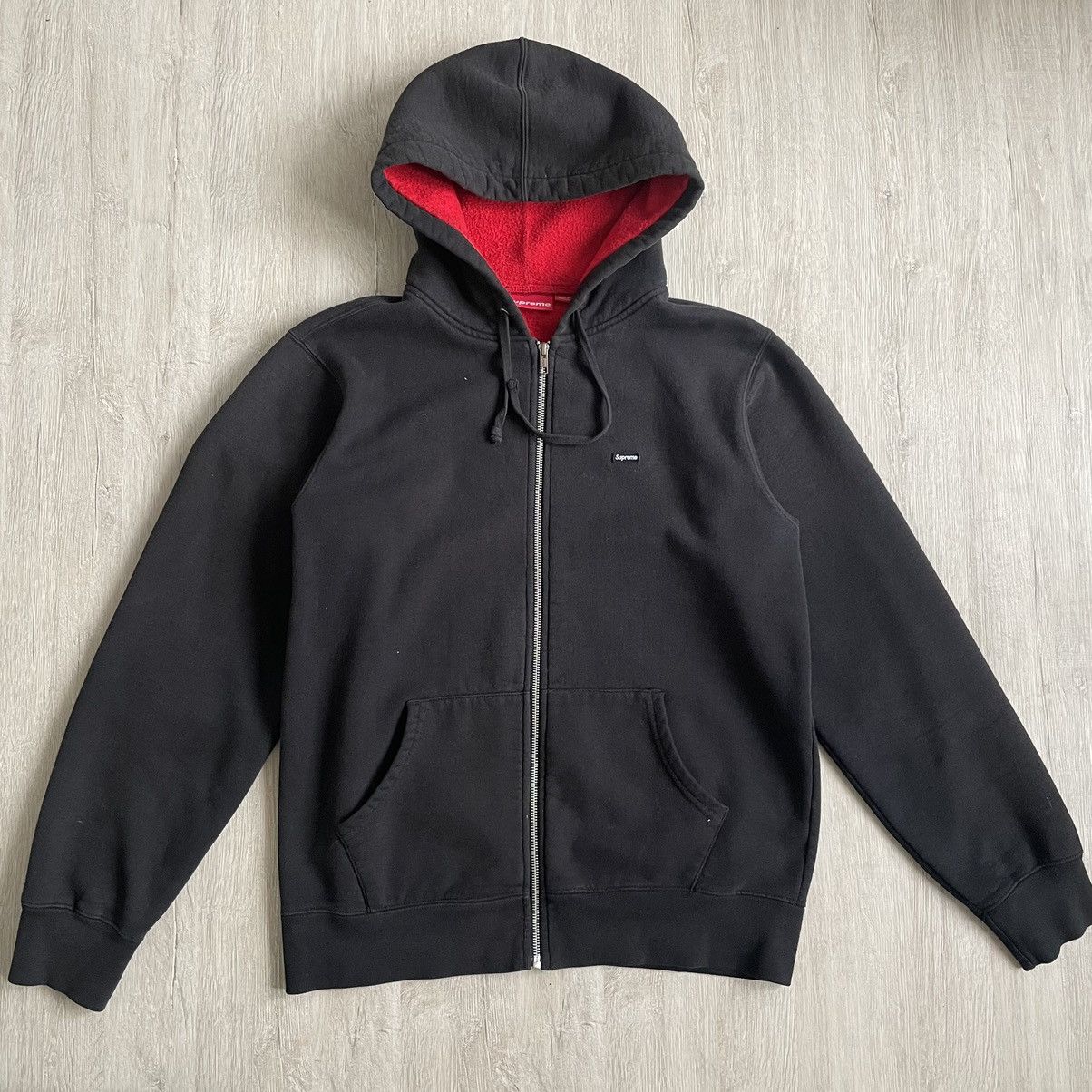 Supreme Zip up hoodie supreme small box logo | Grailed