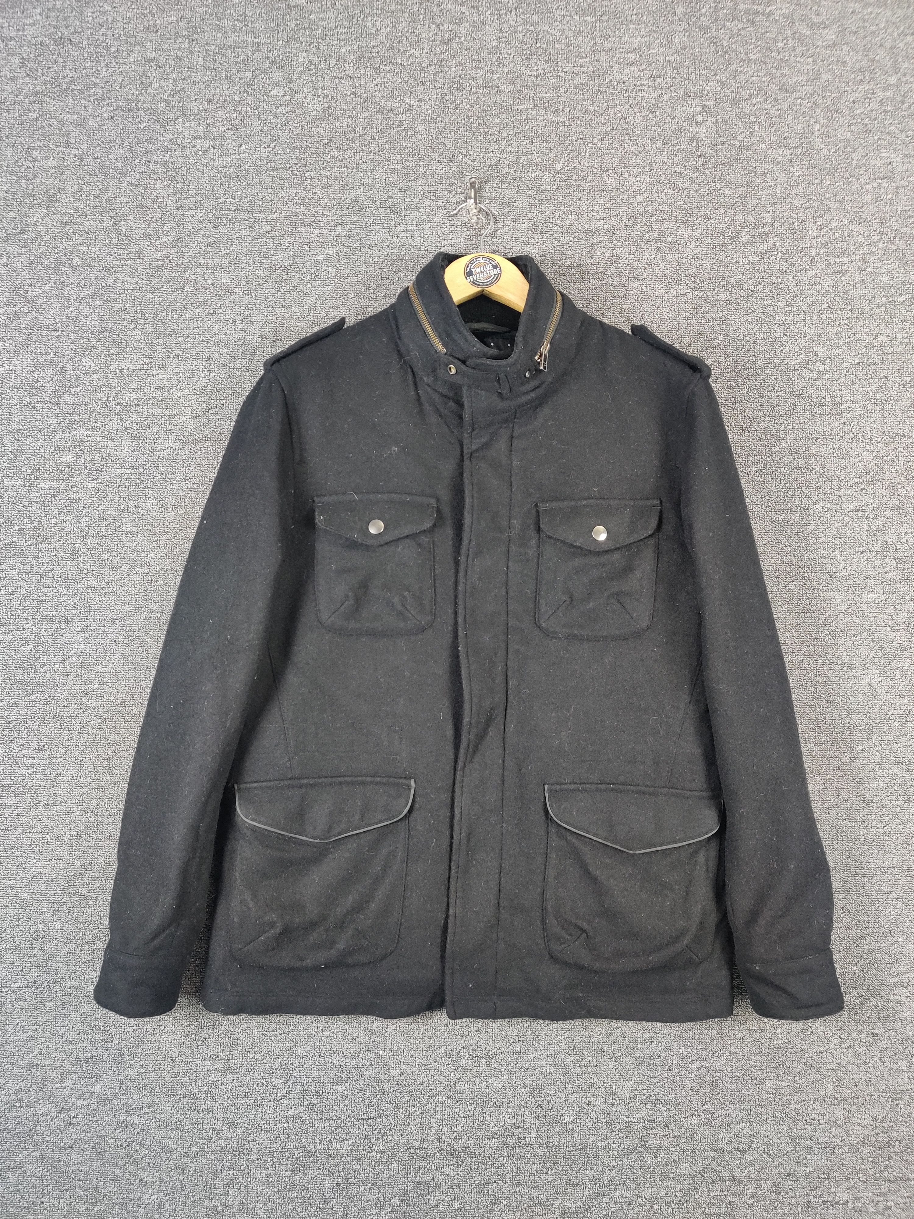 Japanese Brand Vintage Back Number Wool Chore Jacket Size US L / EU 52-54 / 3 - 1 Thumbnail