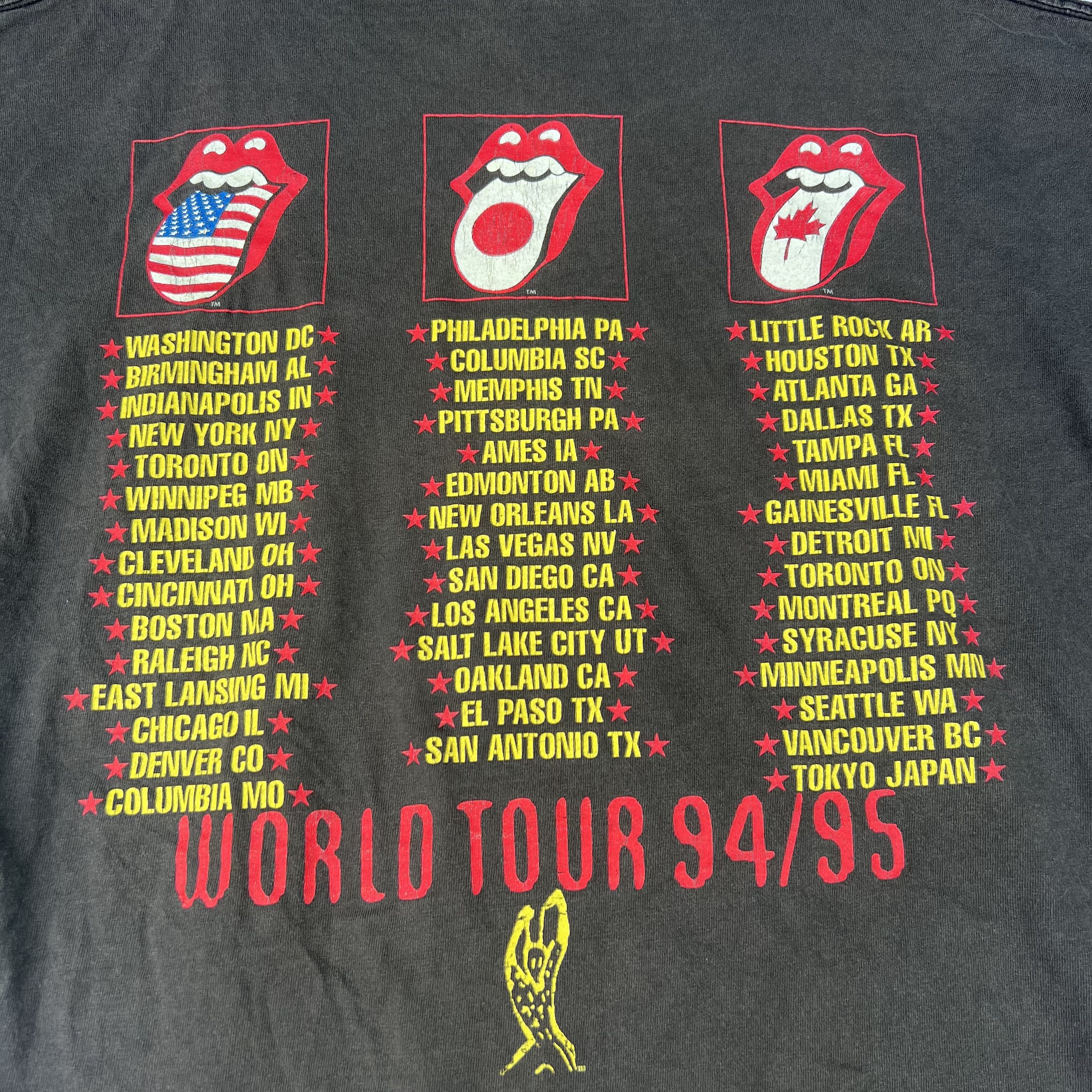 Band Tees × The Rolling Stones × Vintage VINTAGE TEE SHIRT THE ROLLING STONES TOUR 94/95 Size US XL / EU 56 / 4 - 4 Thumbnail
