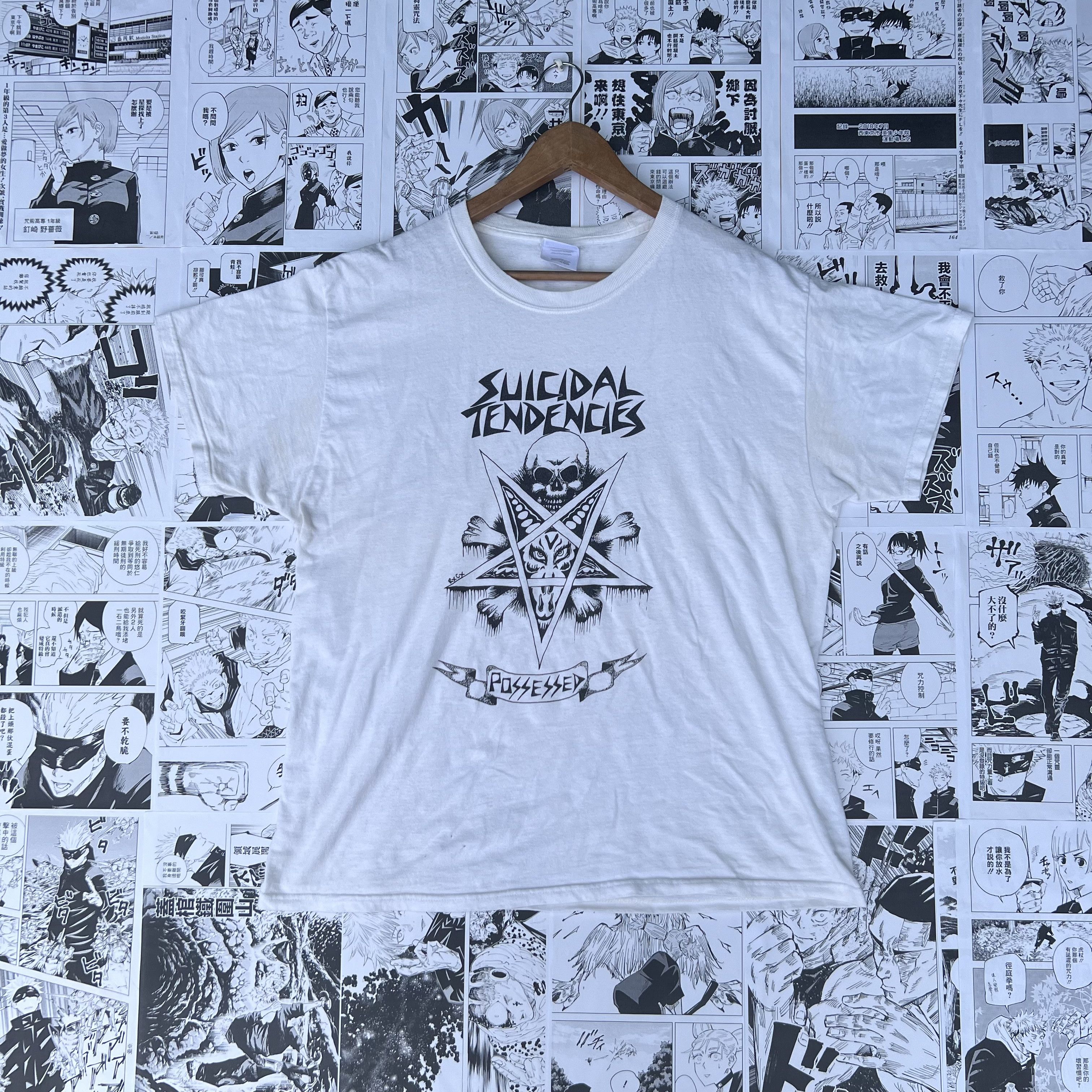 image of Band Tees x Hanes Vintage Tee Shirt Suicidal Tendencies in White, Men's (Size Large)