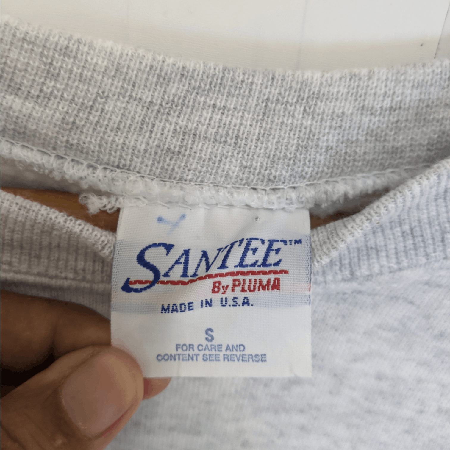 Vintage Vintage 90's American Vintage SANTEE Grey Plain Sweatshirt Size US XS / EU 42 / 0 - 7 Thumbnail