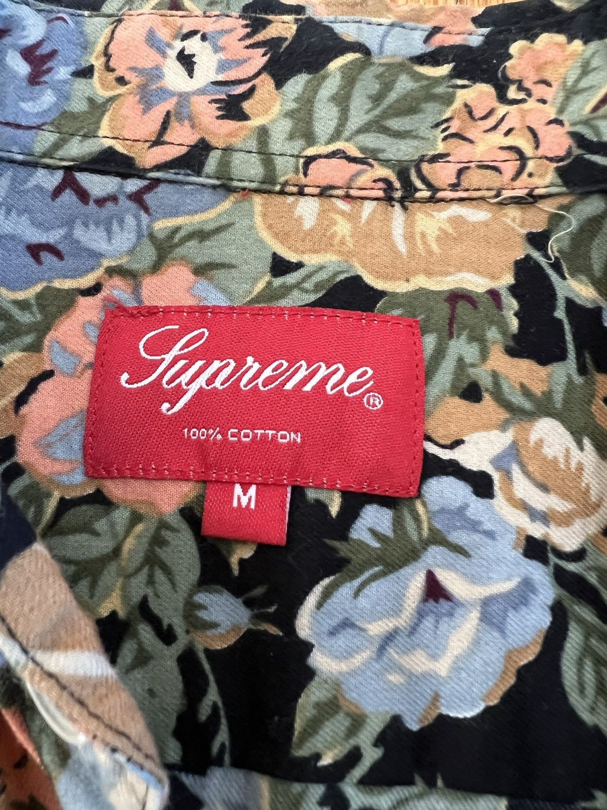 Supreme RARE Supreme Floral Button Up Shirt Black Size Medium CLEAN Size US M / EU 48-50 / 2 - 6 Thumbnail