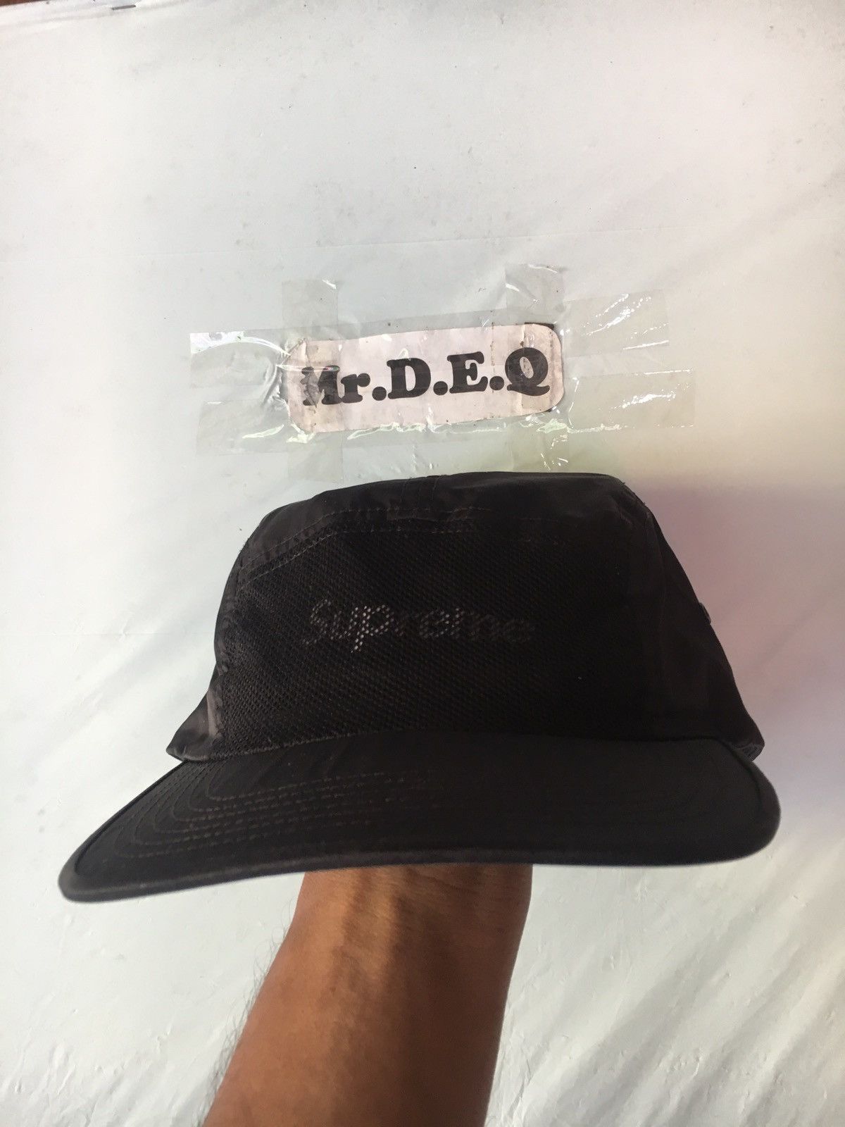 VINTAGE SUPREME BLACK CAP MADE IN USA