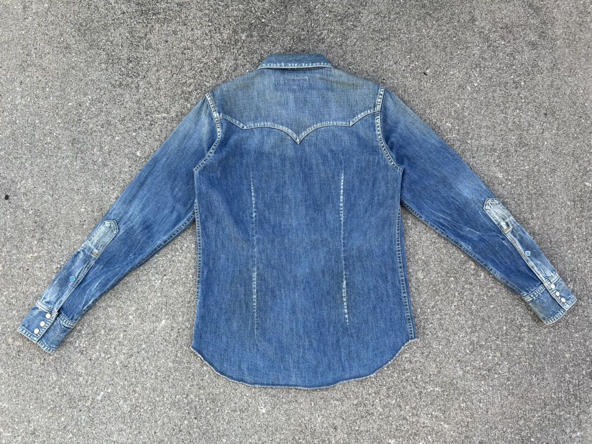 *A VONTADE A Vontade Japan Distressed Fade Denim Western Shirt Size US S / EU 44-46 / 1 - 2 Thumbnail
