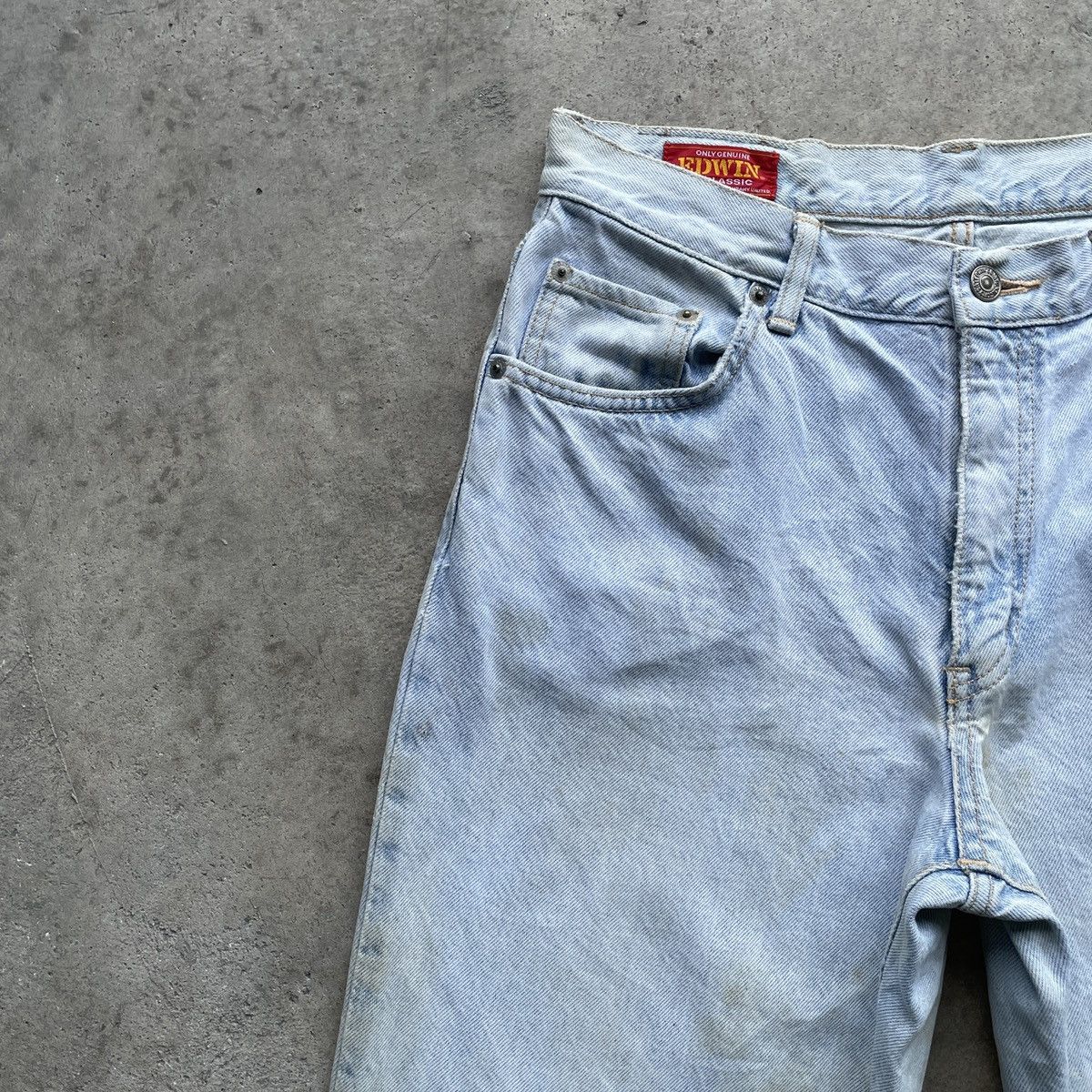Edwin × Vintage Vintage Edwin US Classic Light Wash Dirty Denim Jeans Pants Size US 30 / EU 46 - 3 Thumbnail