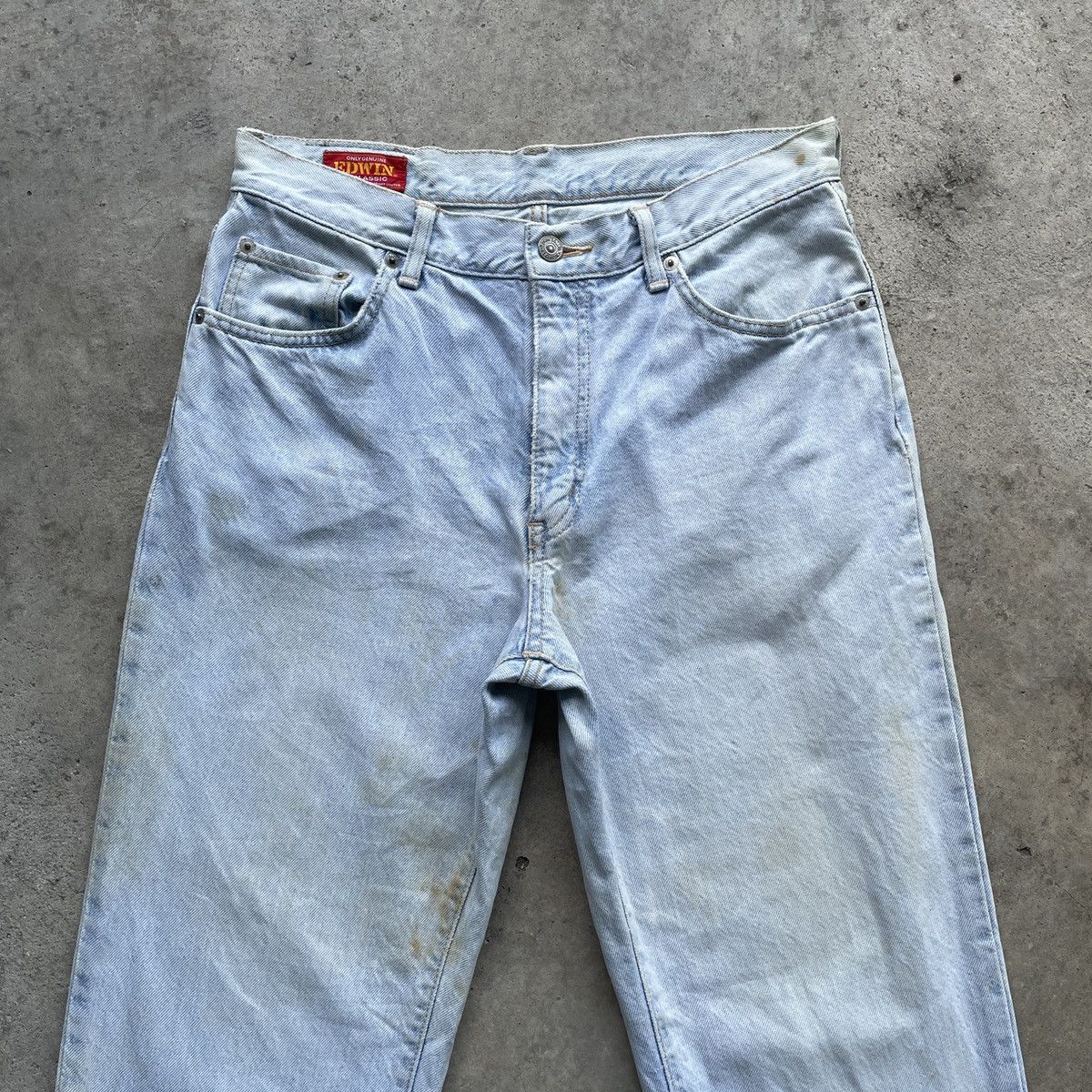 Edwin × Vintage Vintage Edwin US Classic Light Wash Dirty Denim Jeans Pants Size US 30 / EU 46 - 2 Thumbnail