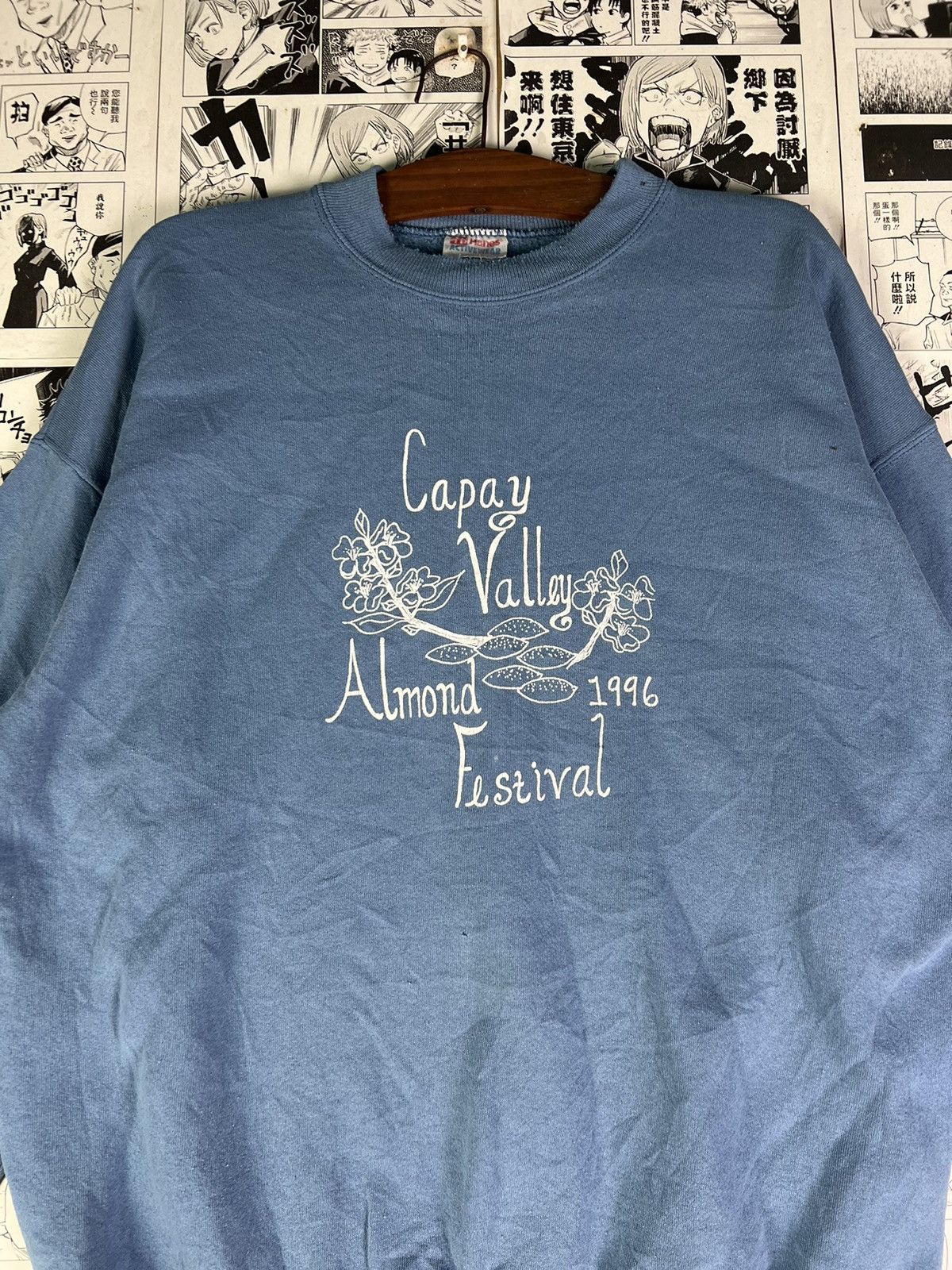 Hanes × Vintage VINTAGE 90’s SWEATSHIRT CAPAY VALLEY ALMOND FESTIVAL 1996 Size US XL / EU 56 / 4 - 3 Thumbnail