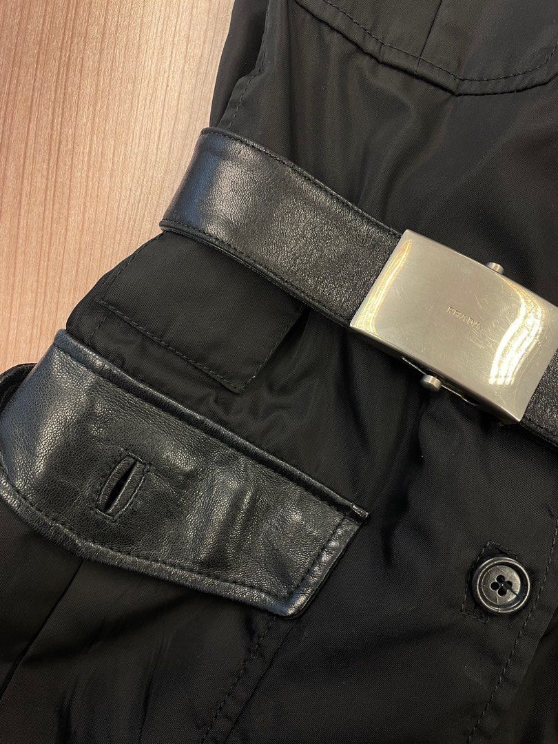 Prada Prada Nylon Leather Black Belted Buckle Vest Size S / US 4 / IT 40 - 6 Thumbnail