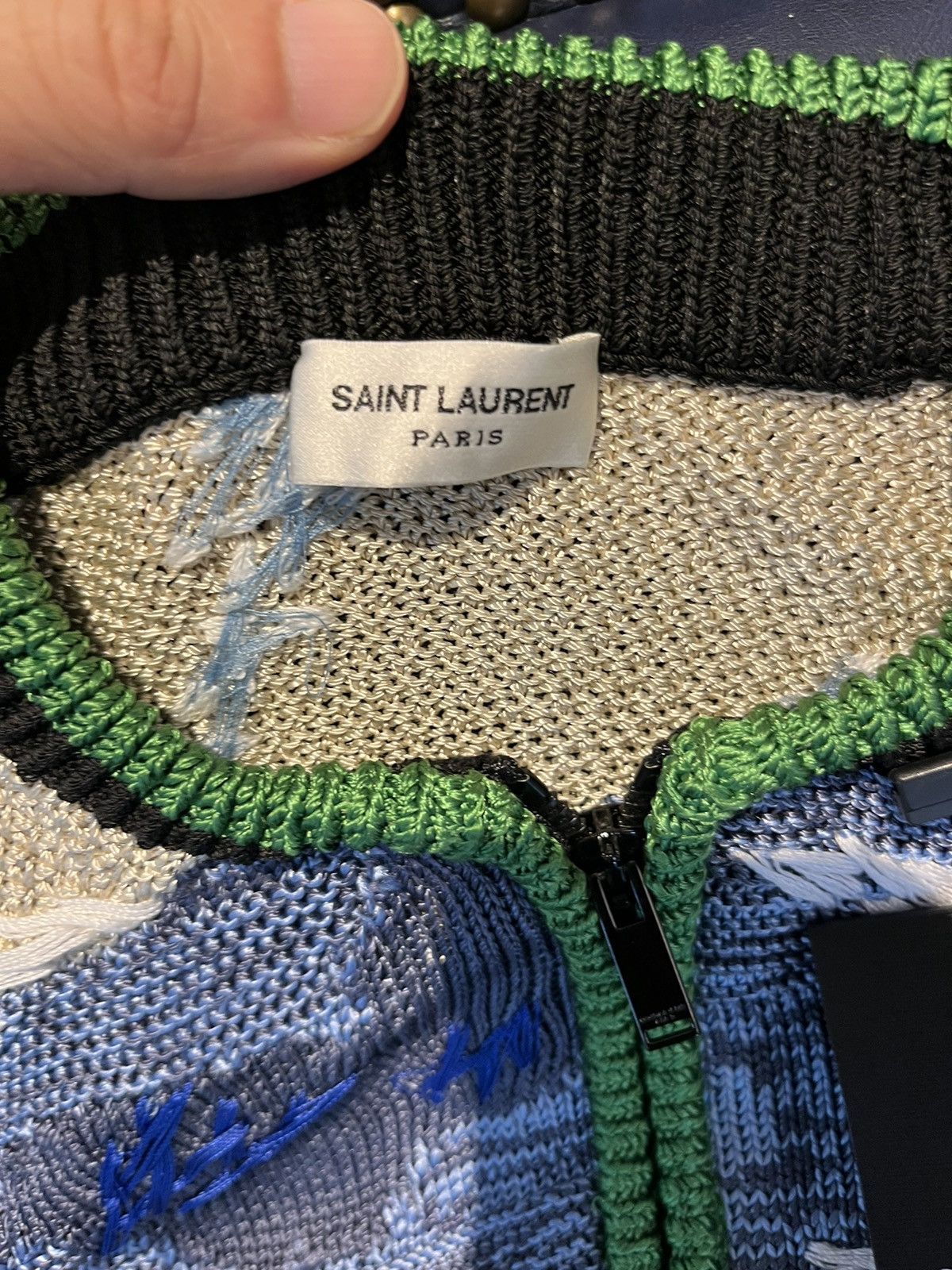 Saint Laurent Paris teddy jacket with jacquard.embroidery Size US M / EU 48-50 / 2 - 4 Thumbnail