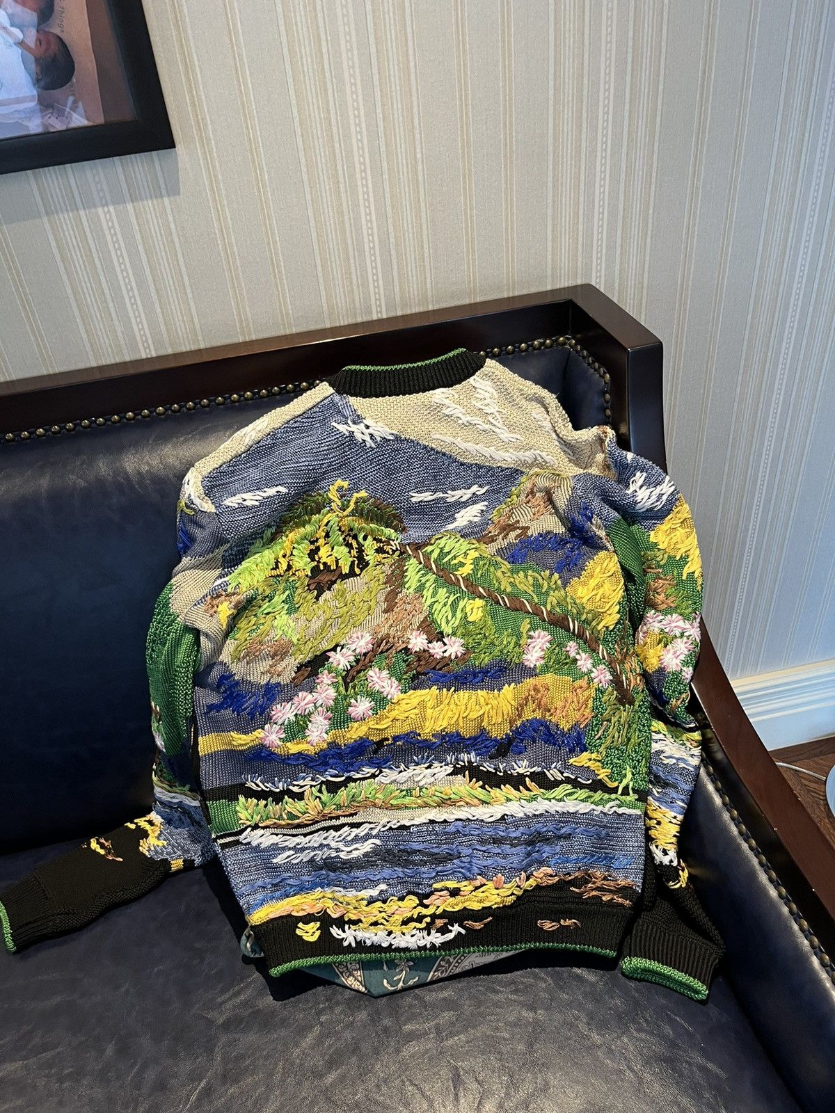 Saint Laurent Paris teddy jacket with jacquard.embroidery Size US M / EU 48-50 / 2 - 7 Thumbnail