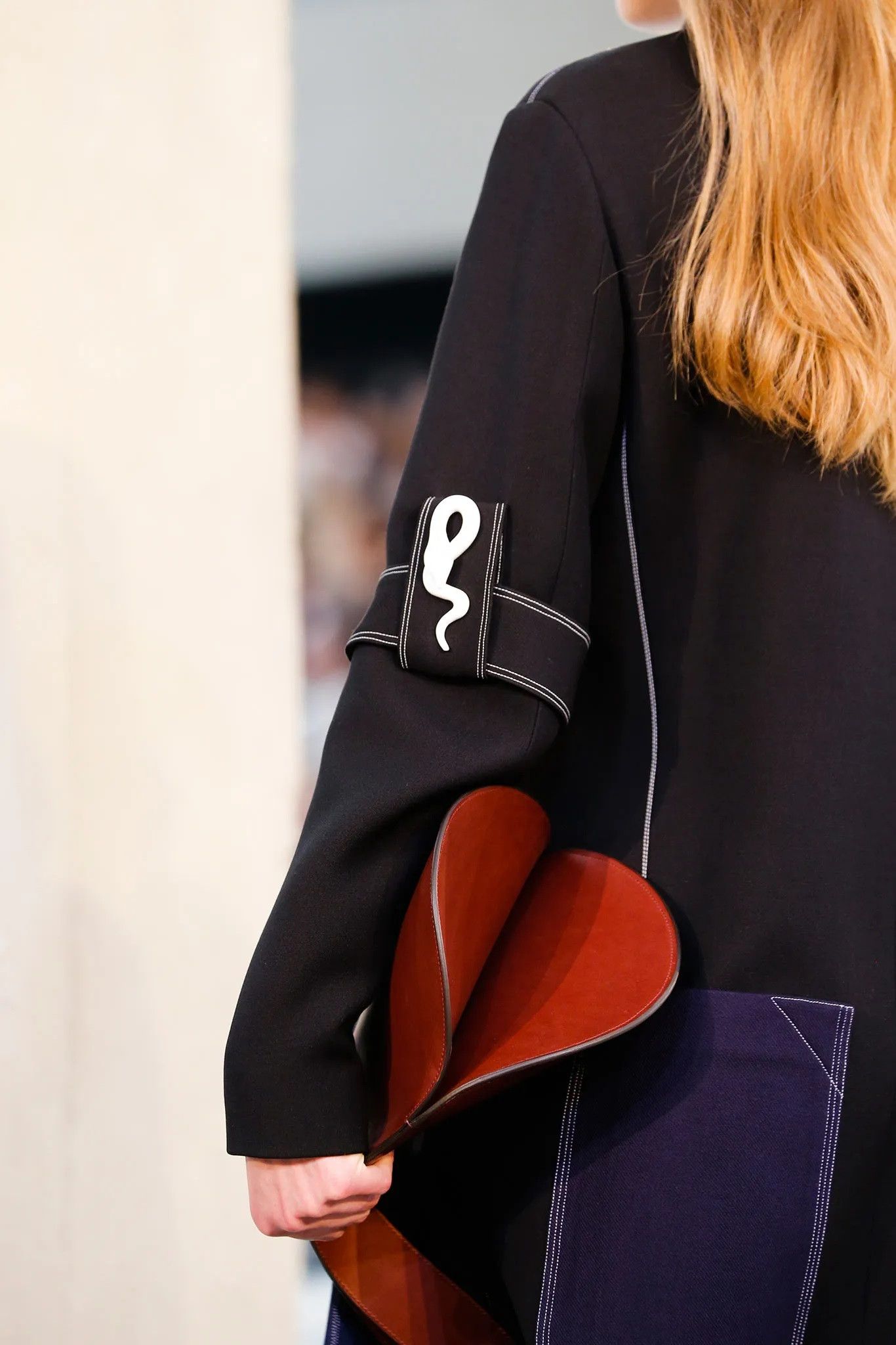 image of Celine - Phoebe Philo - S/s 15 - Contrast Stitch Trousers in Navy, Women's (Size 26)